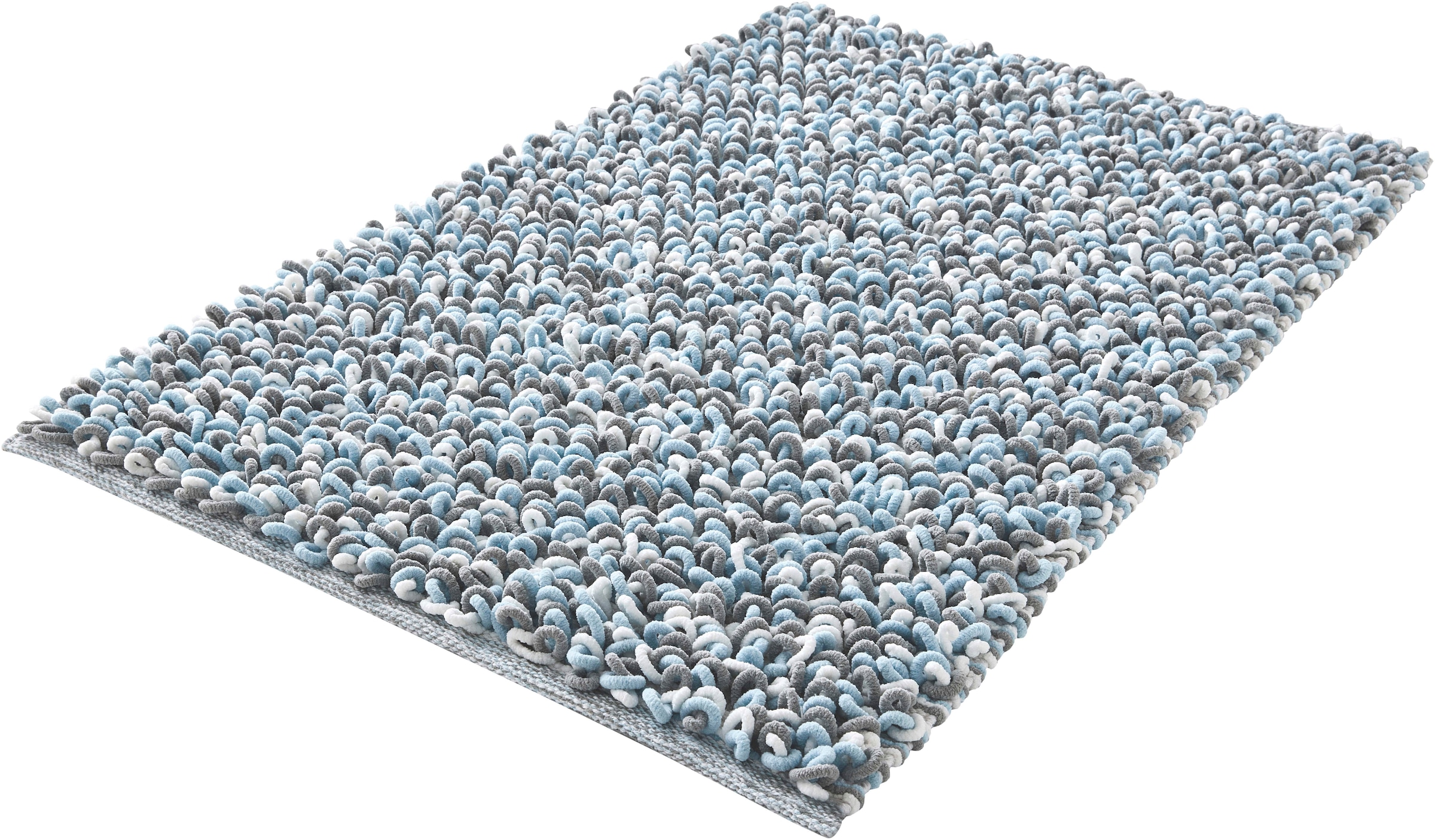 Kleine Wolke Badematte "Sling, Badvorleger, Badezimmer Teppich" Höhe 20 mm rutschhemmend beschichtet fußbodenheizungsgeeignet Badteppich, handgefertigt, 2 farbige Schlingenoptik