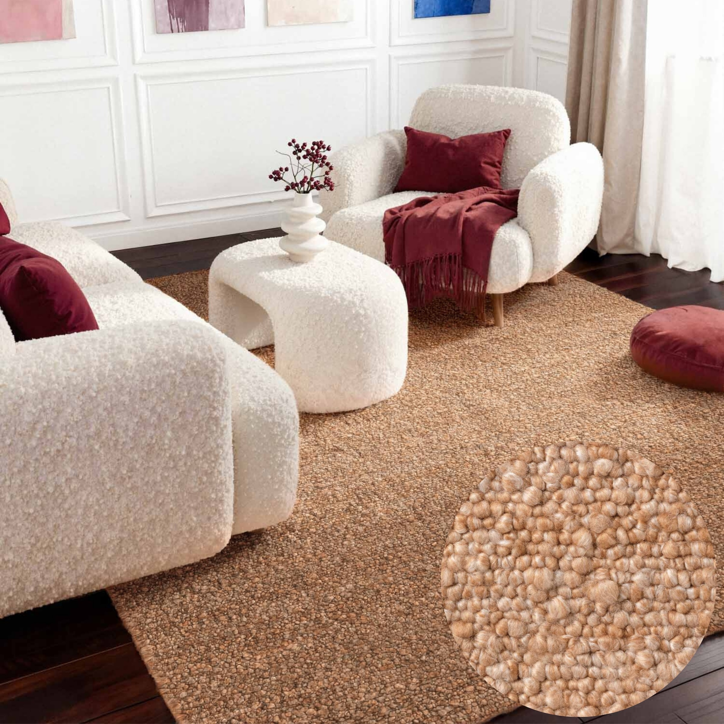 Teppich TED BAKER "Soft Bouclé Portobello, auch als Läufer", beige, B:120cm H:10mm L:170cm, Polyester, Teppiche, Teppich, Woll-Optik, Bouclé Meliert, Wohnzimmer, Esszimmer, Schlafzimmer, Flur