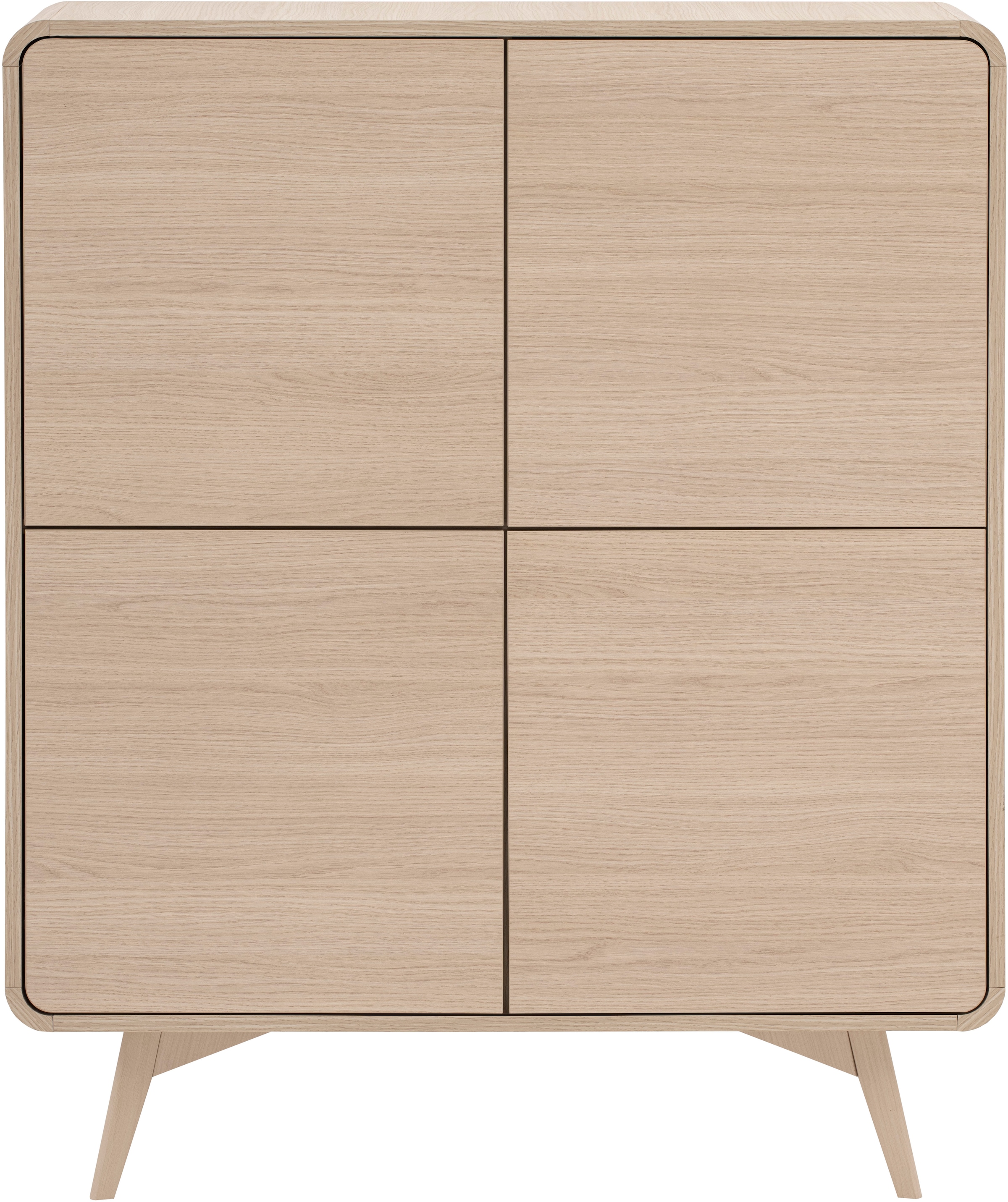 Home affaire Highboard »Torsby, moderner Schrank, Stauraumelement in Eiche Natur, 108 cm breit« abgerundete Ecken, ausreichend Stauraum, vielseitig einsetzbar