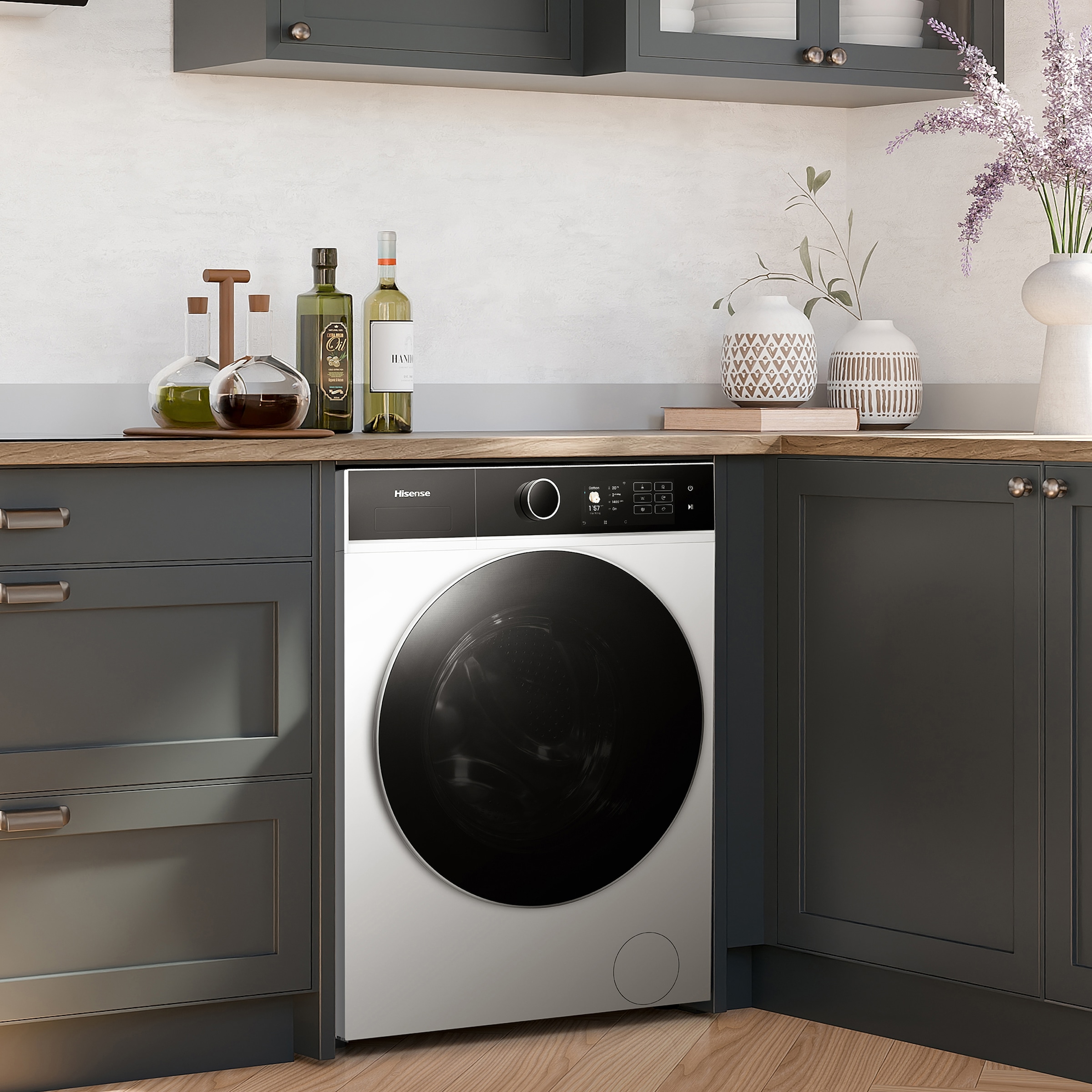 Hisense Waschmaschine 5i »WF5I1045BWQ« 10,5 kg 1400 U/min digitales Farbdisplay, AutoDose, Energie 40% besser als A