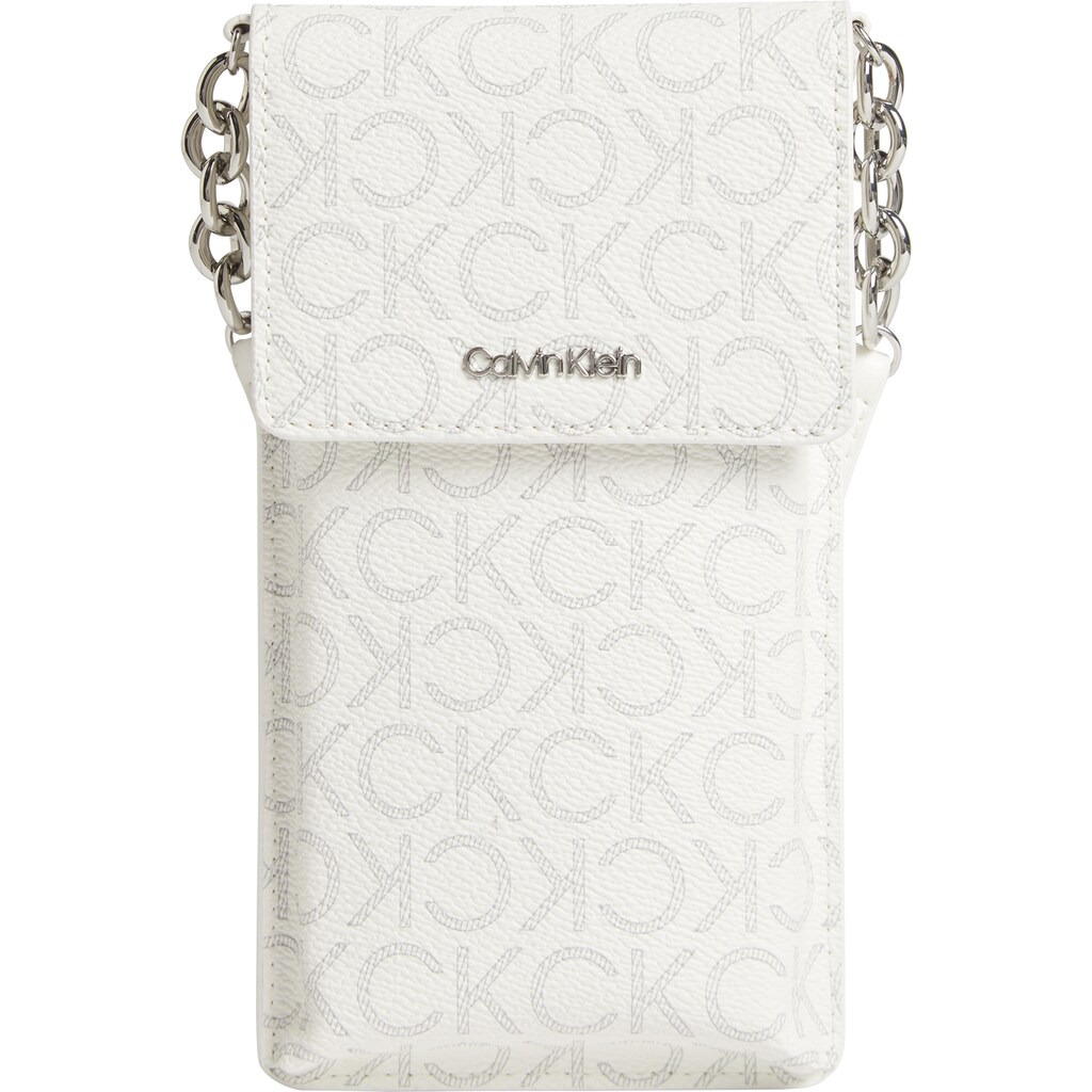 Marken Calvin Klein Calvin Klein Handytasche »CK MUST PHONE POUCH XBODY MONO«, mit modischen Kettendetails weiß