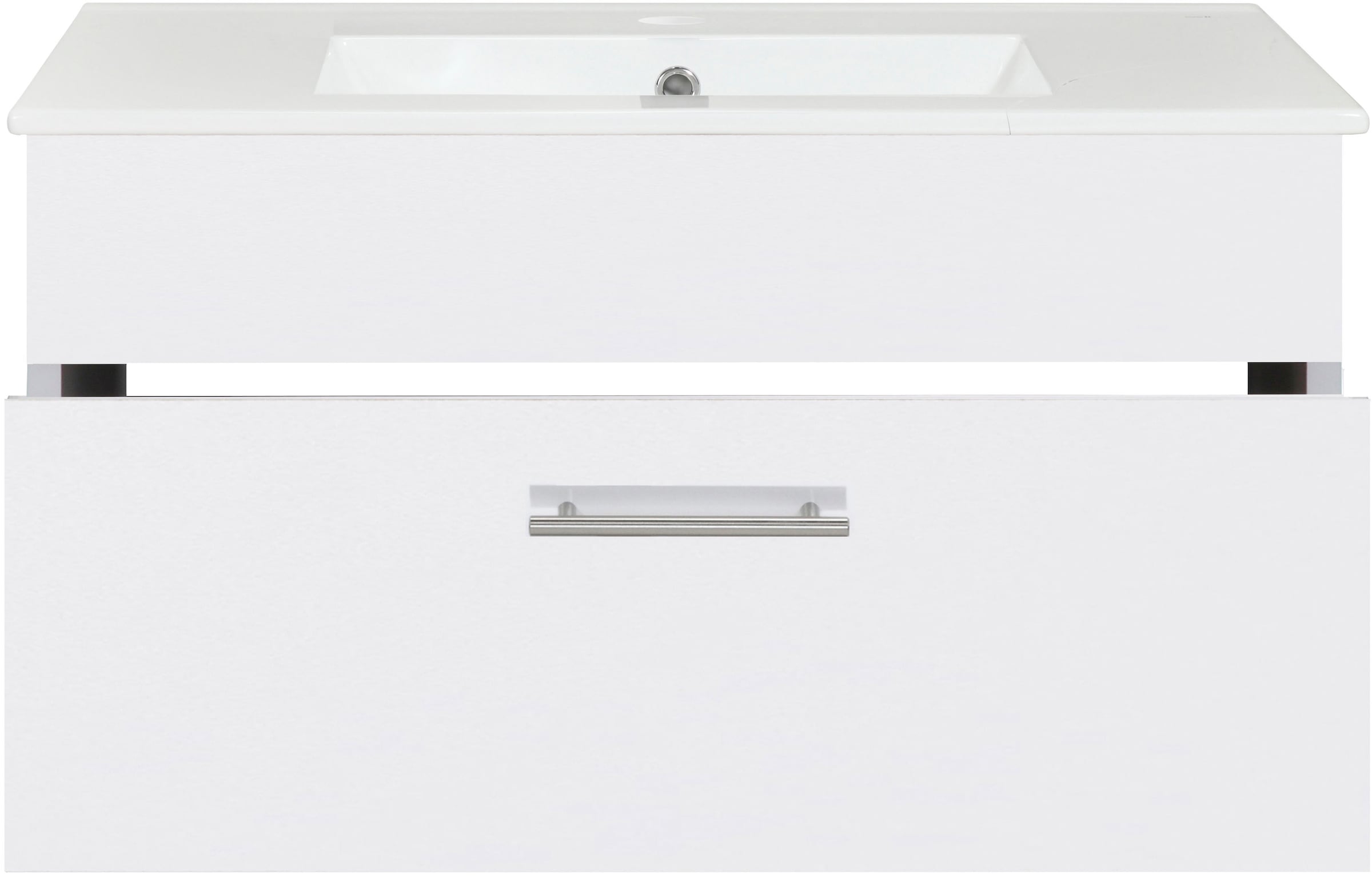 welltime Waschtisch »Trento Light, 60cm, 80cm, 100cm, Keramik-Auflagebecken«, 1 feste Blende und 1 Auszug