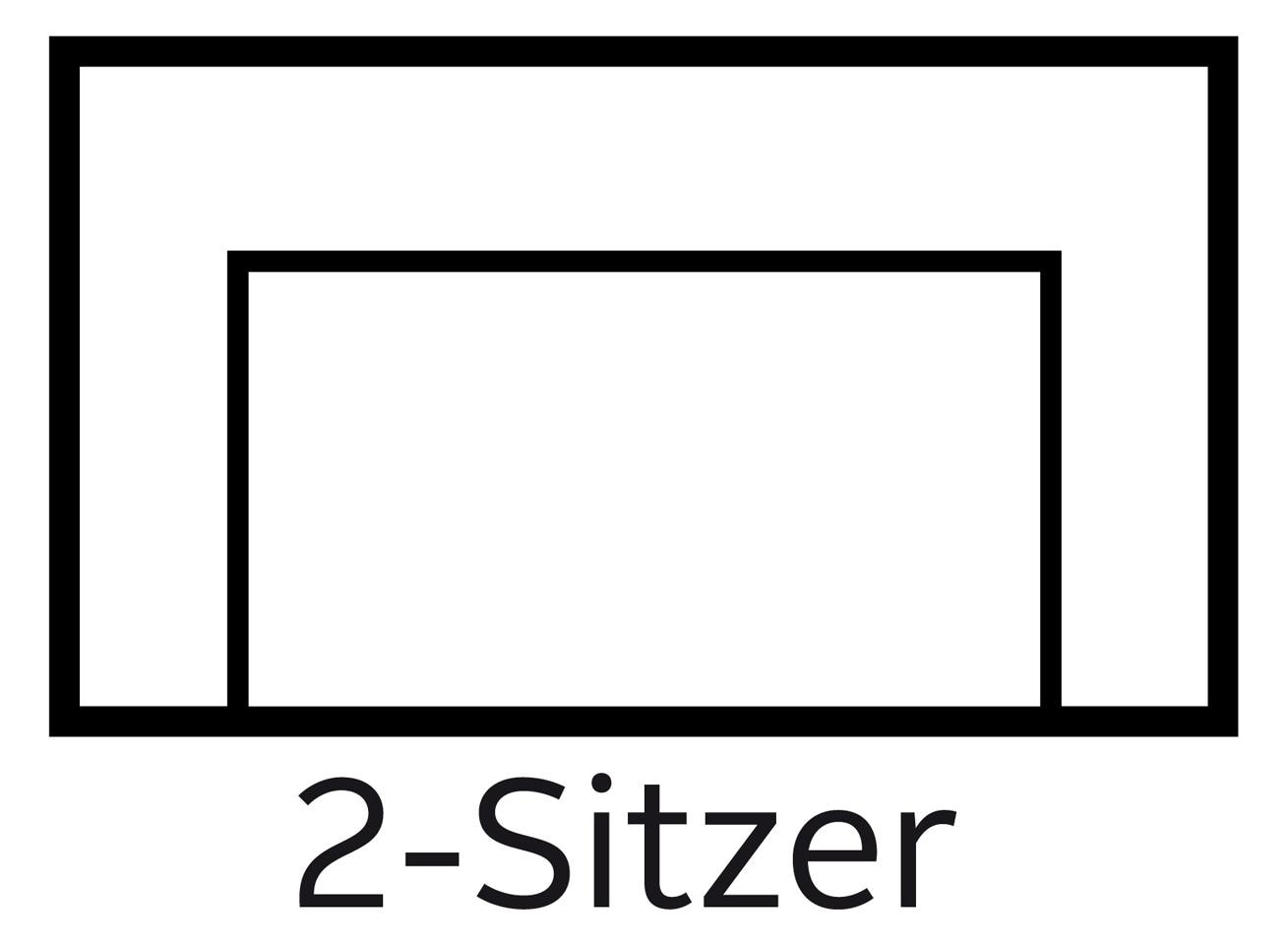 Places of Style 2-Sitzer »Pinto, 166 cm, Cord, Chenille, Lederoptik«, mit Keder, schwarze Metallfüße, Wellenunterfederung