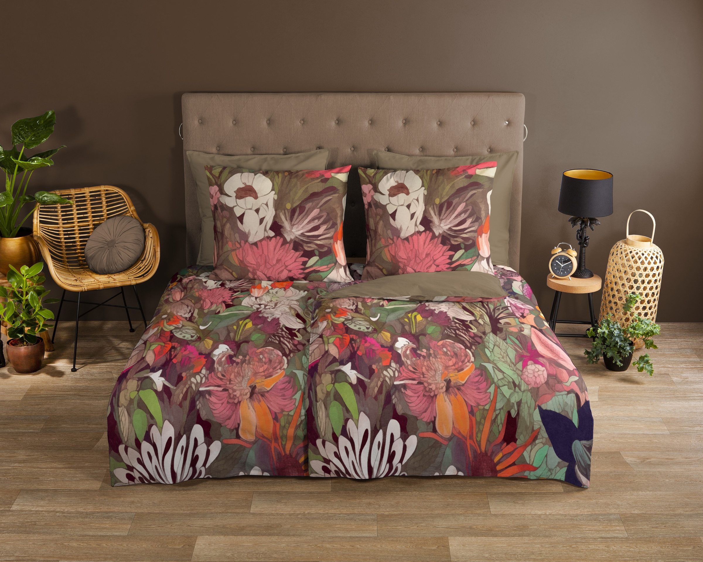 good morning Wendebettwäsche »Marcus«, 100% Baumwolle, Renforcé, Reißverschluss, Wendeoptik, Blumen