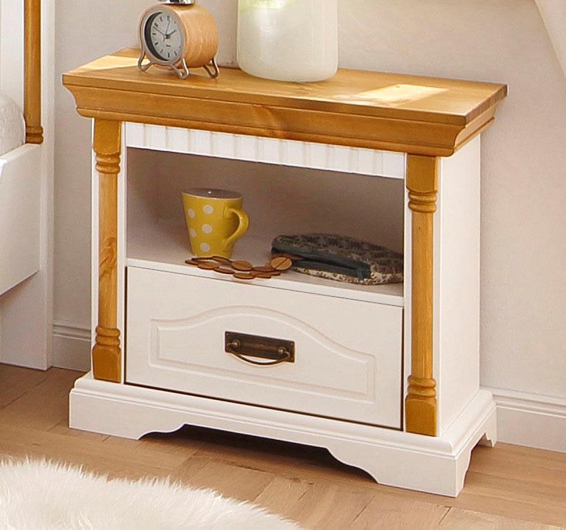 OTTO home Nachtkonsole "Graz" aus massiver Kiefer, mit aufwendigen Details, günstig online kaufen