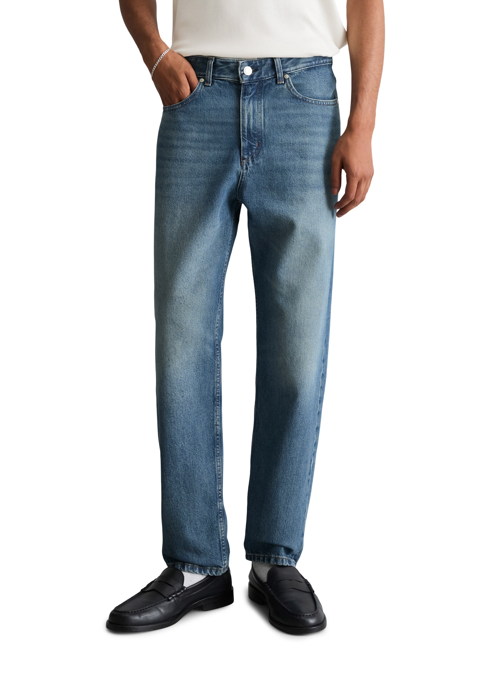 Marc OPolo DENIM Tapered-fit-Jeans Model Runne tapered aus reiner Bio-Baumwolle