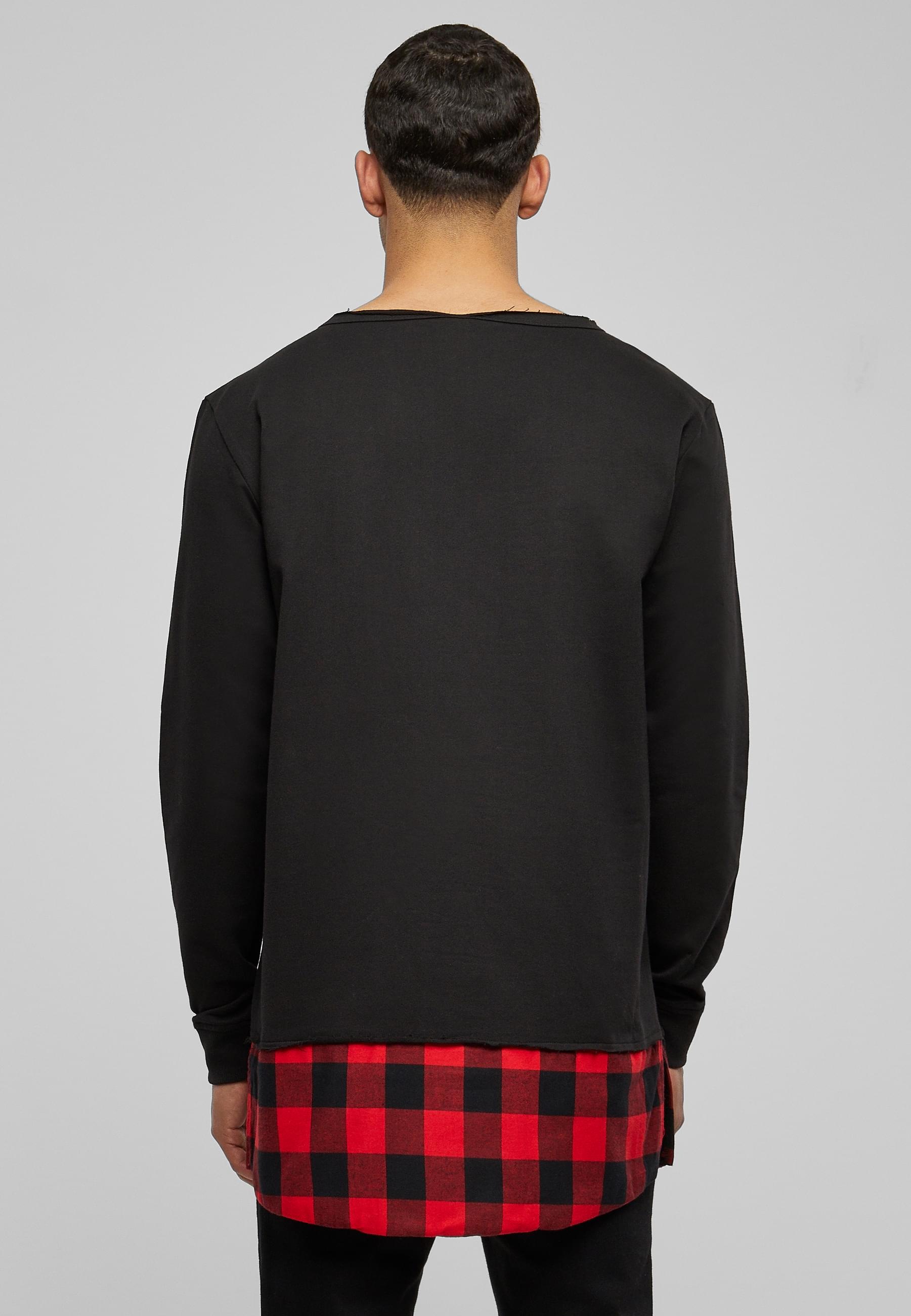 URBAN CLASSICS Rundhalspullover »Urban Classics Herren Long Flanell Bottom Open Edge Crewneck«