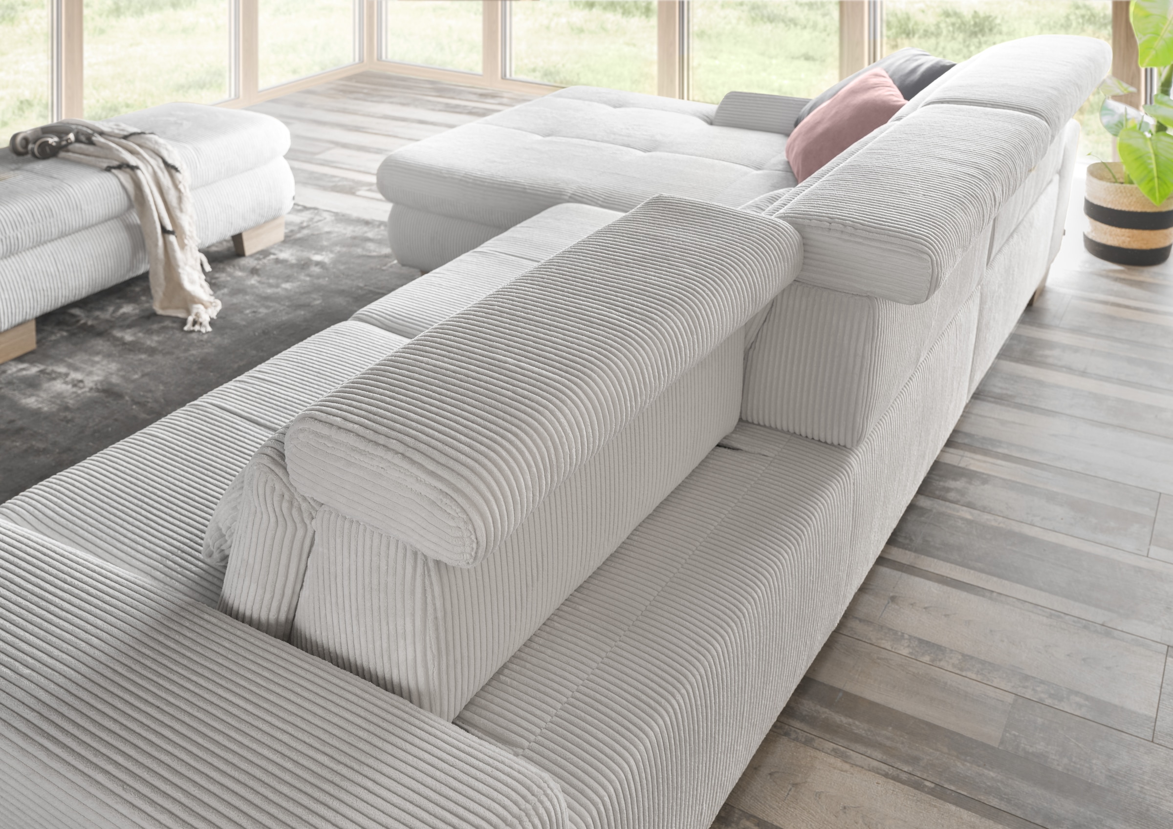 set one by Musterring Ecksofa »SO 3400«, mit Canape und verschiedenen Funktionen, Kaltschaum, B307 x T195 cm