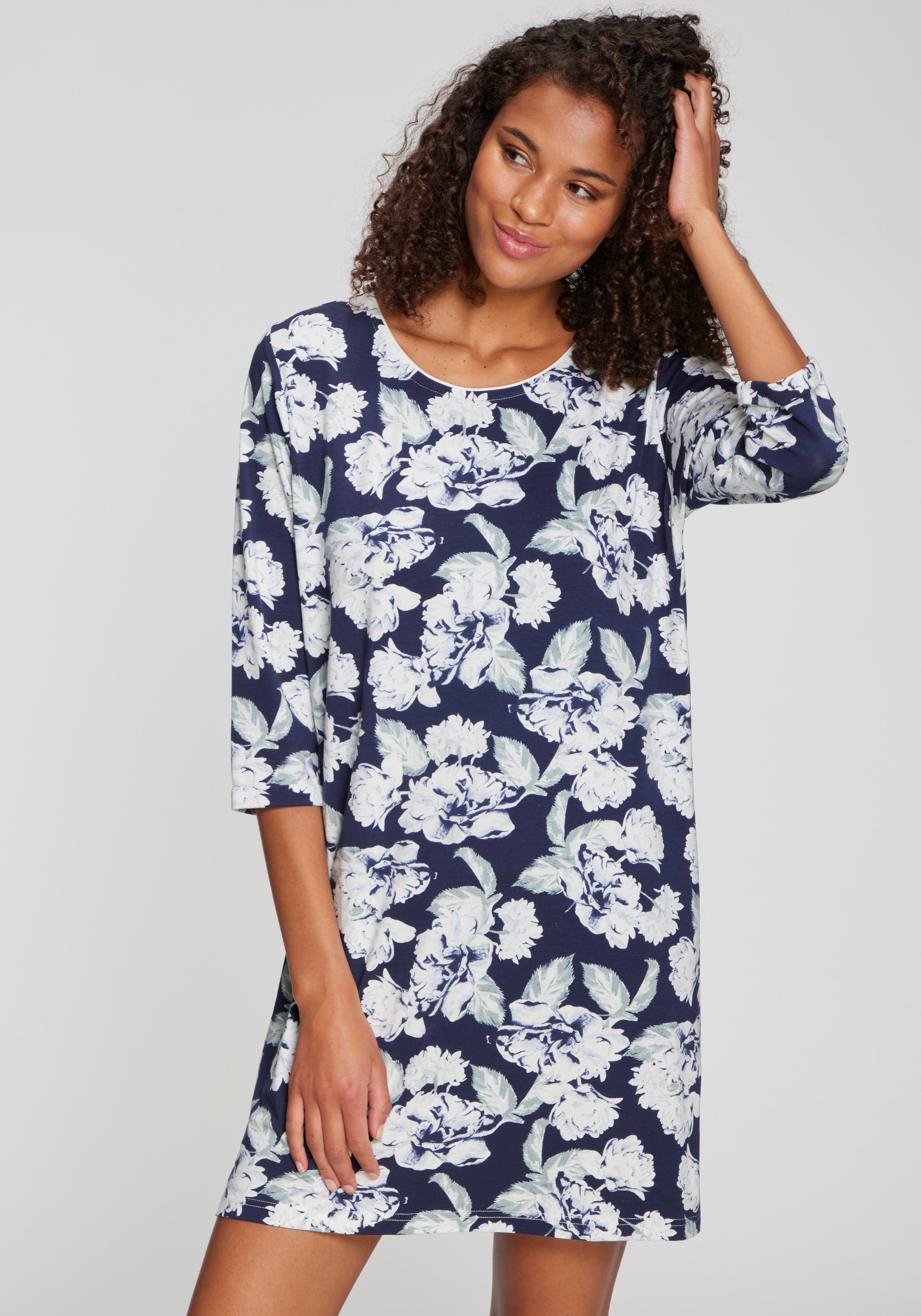 LASCANA Nachthemd, mit schönem Blumenmuster günstig online kaufen