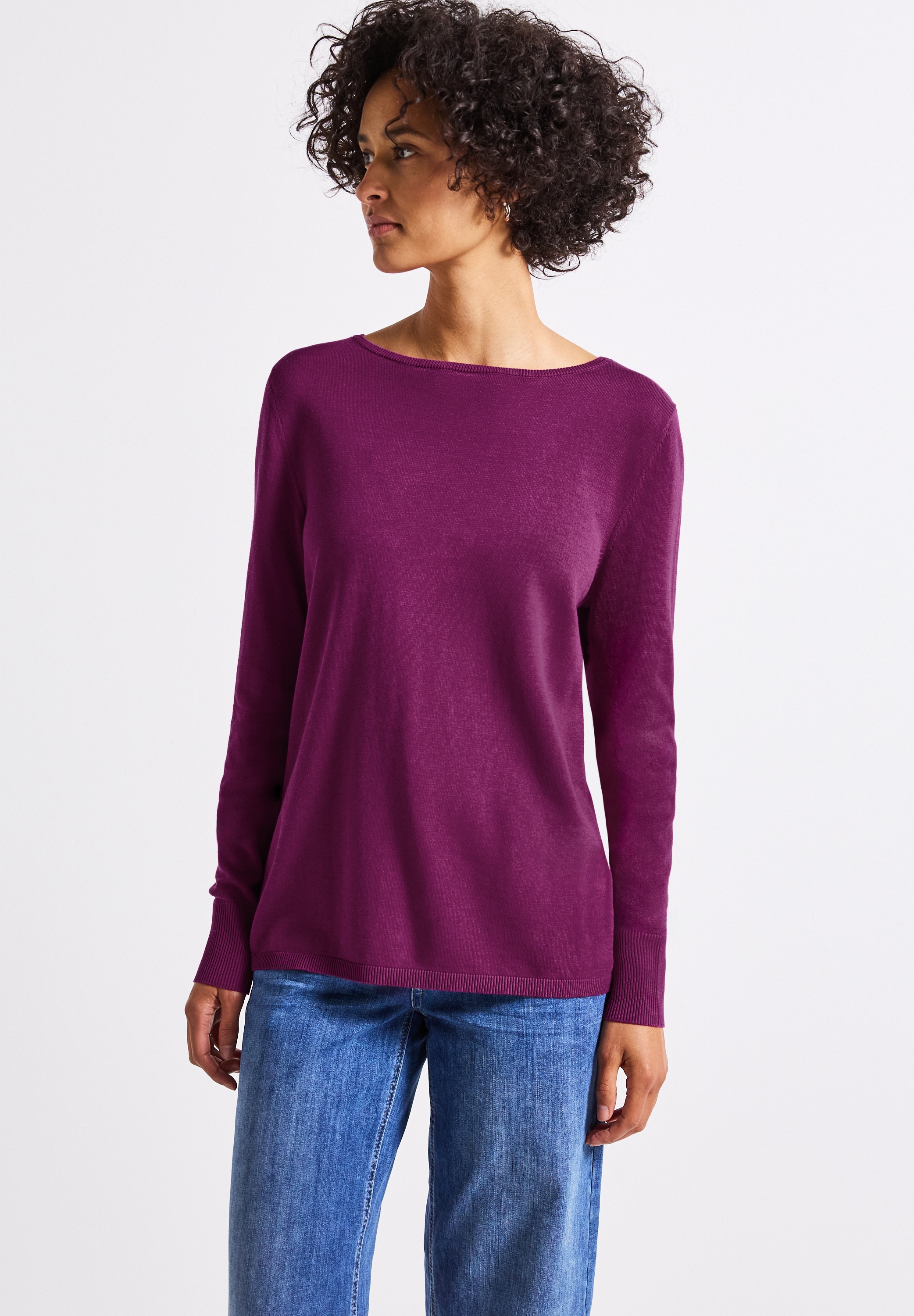 STREET ONE Strickpullover, aus elastischem Materialmix günstig online kaufen