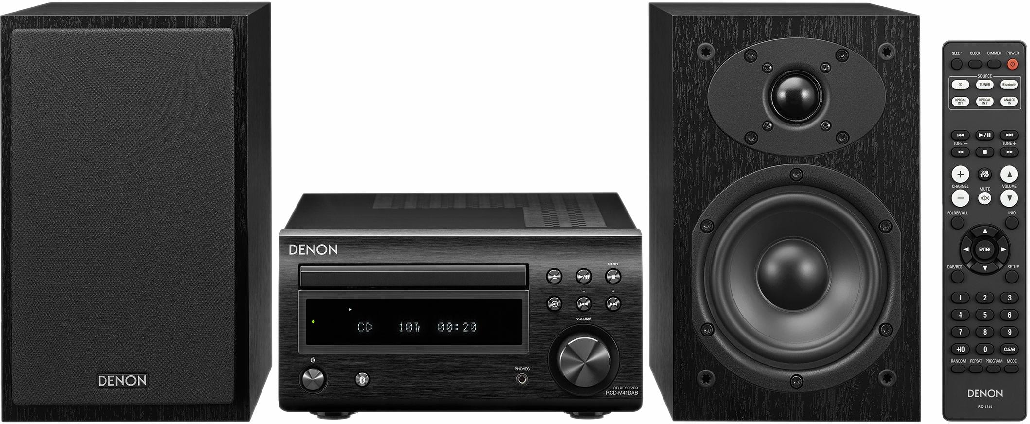 Denon Microanlage »D-M41«, (Bluetooth Digitalradio (DAB+)-FM-Tuner mit RDS 60 W), CD-Player, Bluetooth