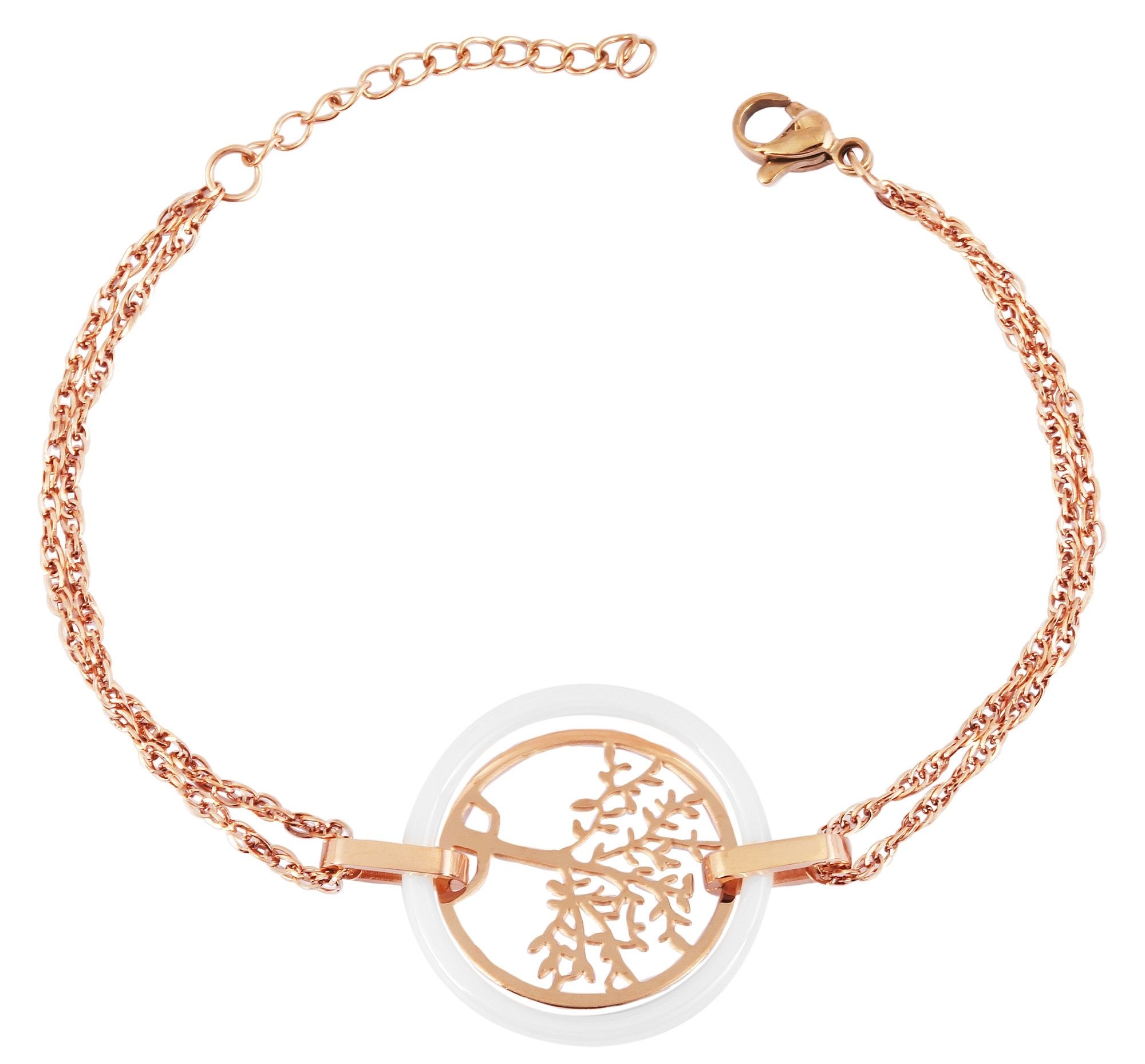 Armband ADELIA´S "Damen Armband – Lebensbaum aus Edelstahl 16 cm", gold, Armbänder, Damen, 16cm, Edelstahl, Armband, Ideal als Geschenk zum Jubiläum