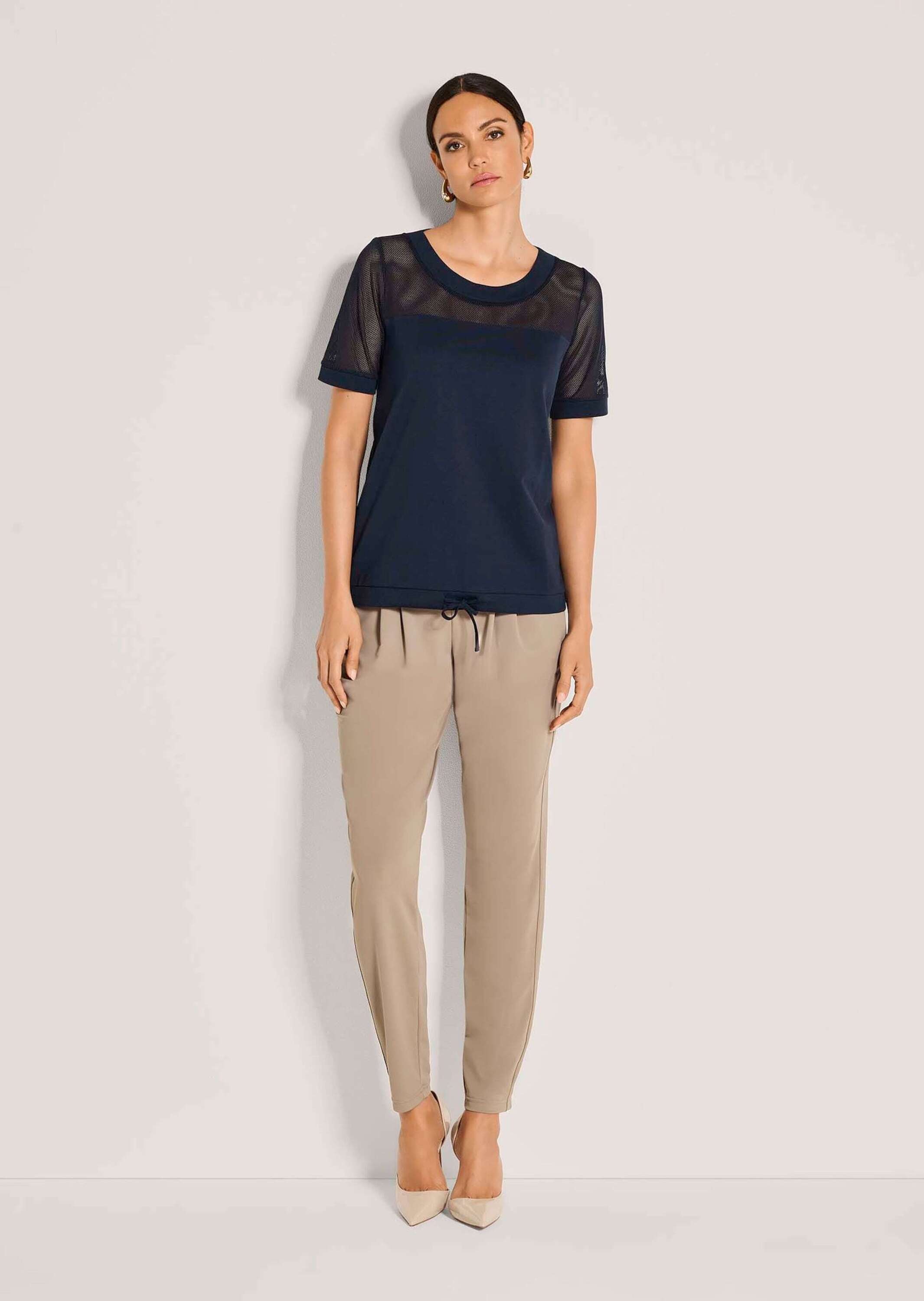 MADELEINE Kurzarmshirt "Netzshirt Luftiges T-Shirt mit transparenten Detail günstig online kaufen