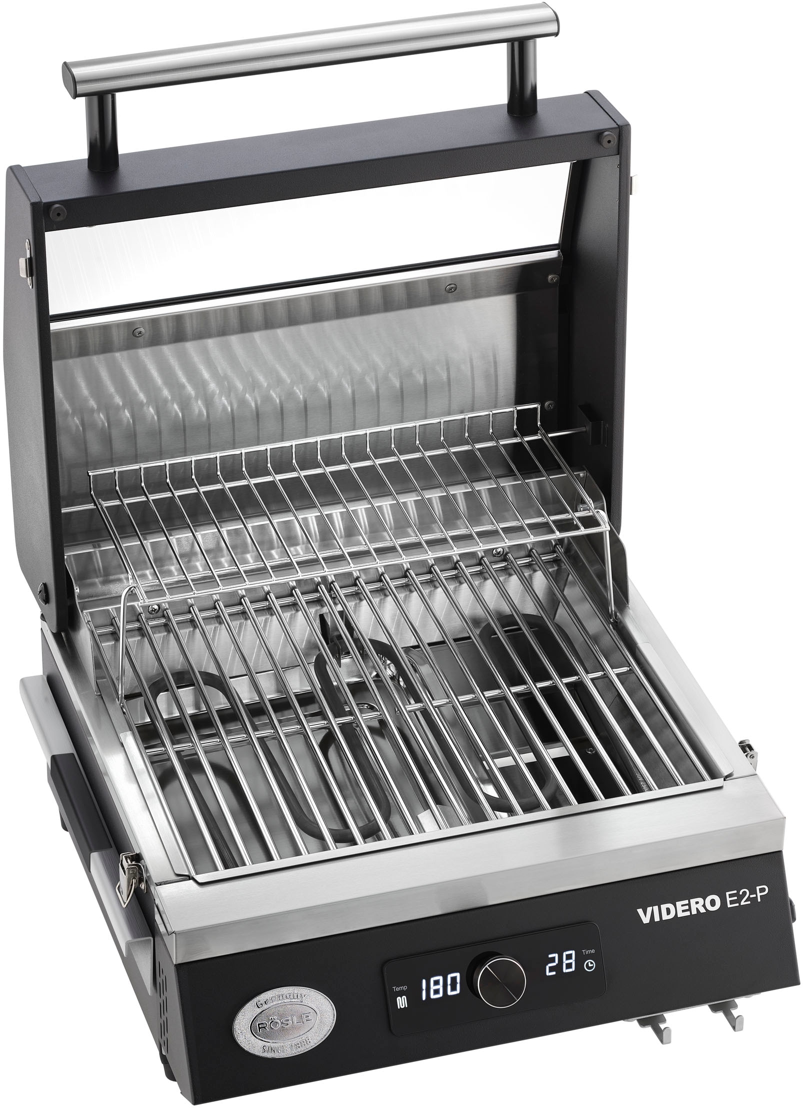 RÖSLE Elektrogrill "BBQ-Portable Videro E2-P", 2800 W, tragbar, Variable Temperatursteuerung, Betrachtungsfenster