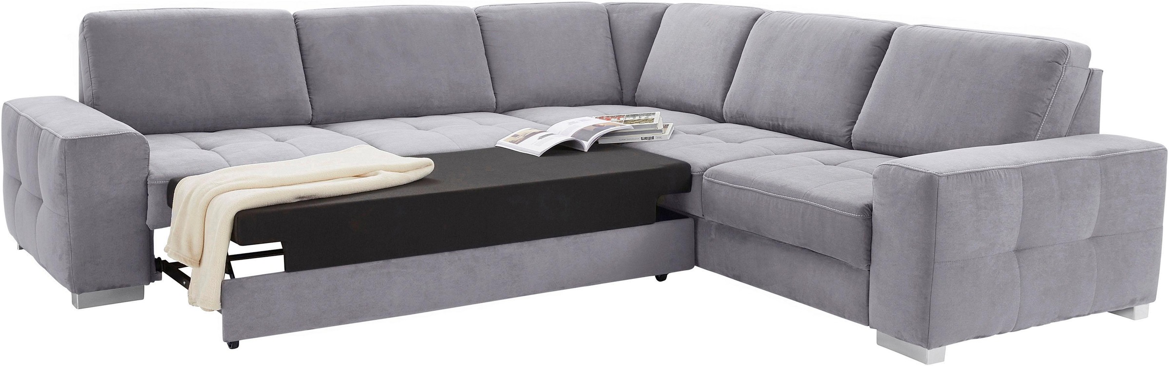 sit&more Ecksofa »Santorini L-Form«, mit Federkern und Sitztiefenverstellung, wahlweise mit Bettfunktion