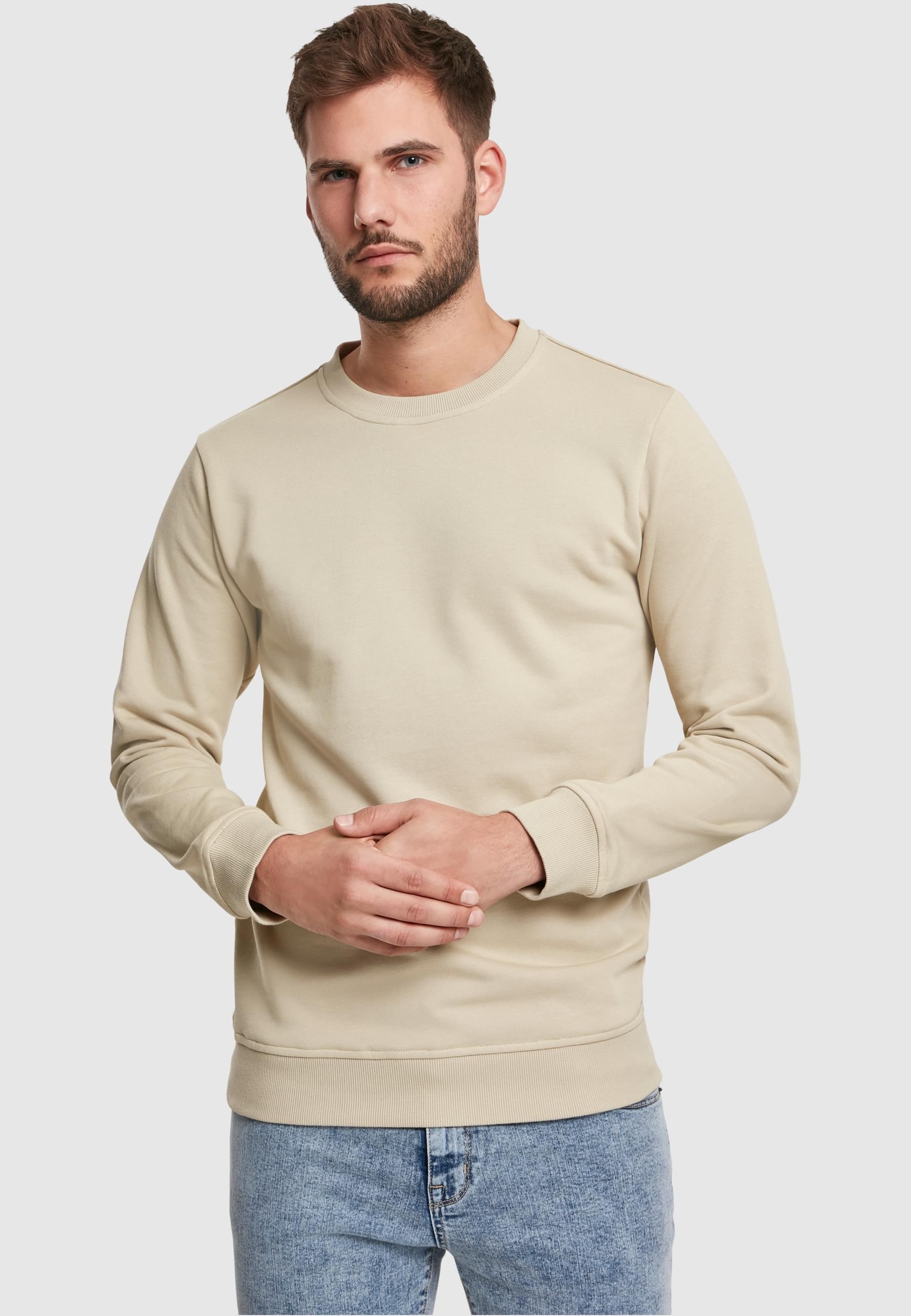 URBAN CLASSICS Rundhalspullover »Urban Classics Herren Basic Terry Crew«, (1 tlg.)