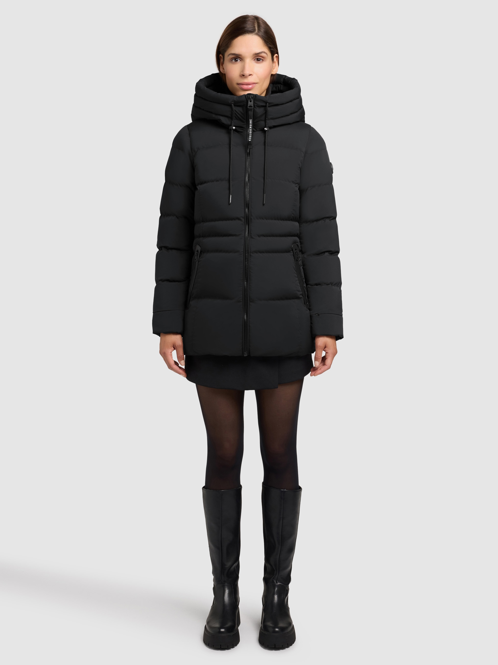 khujo Steppjacke »MATLA«, mit Kapuze, Reißverschlusstaschen mit Fleecefutter, eine Ärmeltasche