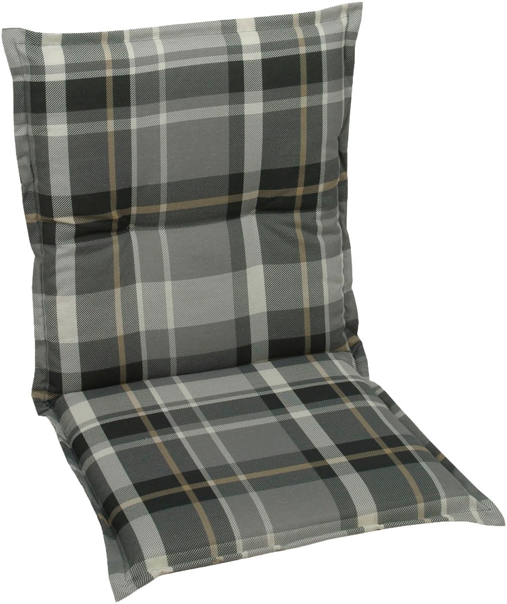 GO-DE Sesselauflage Karo grau - Maße BxLxH ca.: 50 cm x 100 cm x 6 cm günstig online kaufen