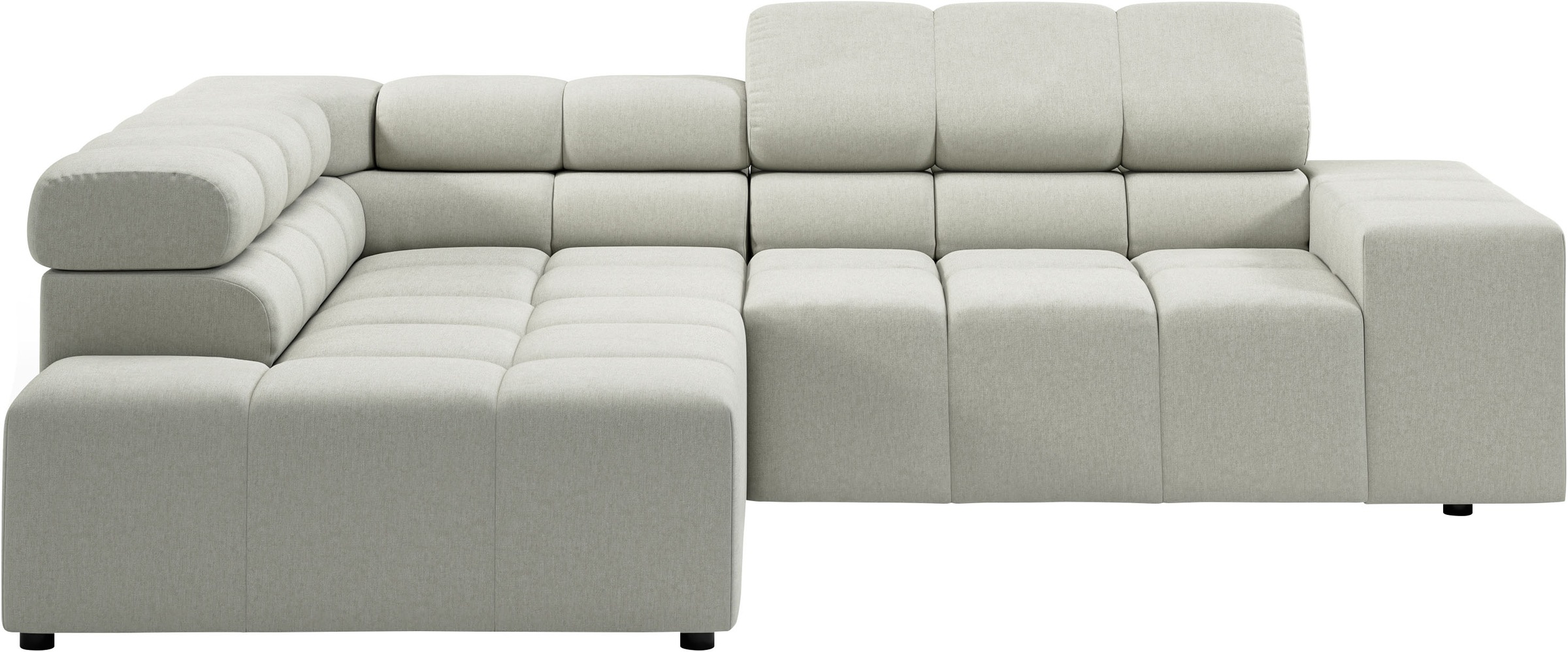 INOSIGN Ecksofa »Ancona, incl. Kopfteilverstellung + 3 Zierkissen, L-Form, bequem«, wahlweise motorische Sitztiefenverstellung, B/T(H: 249/215/70 cm