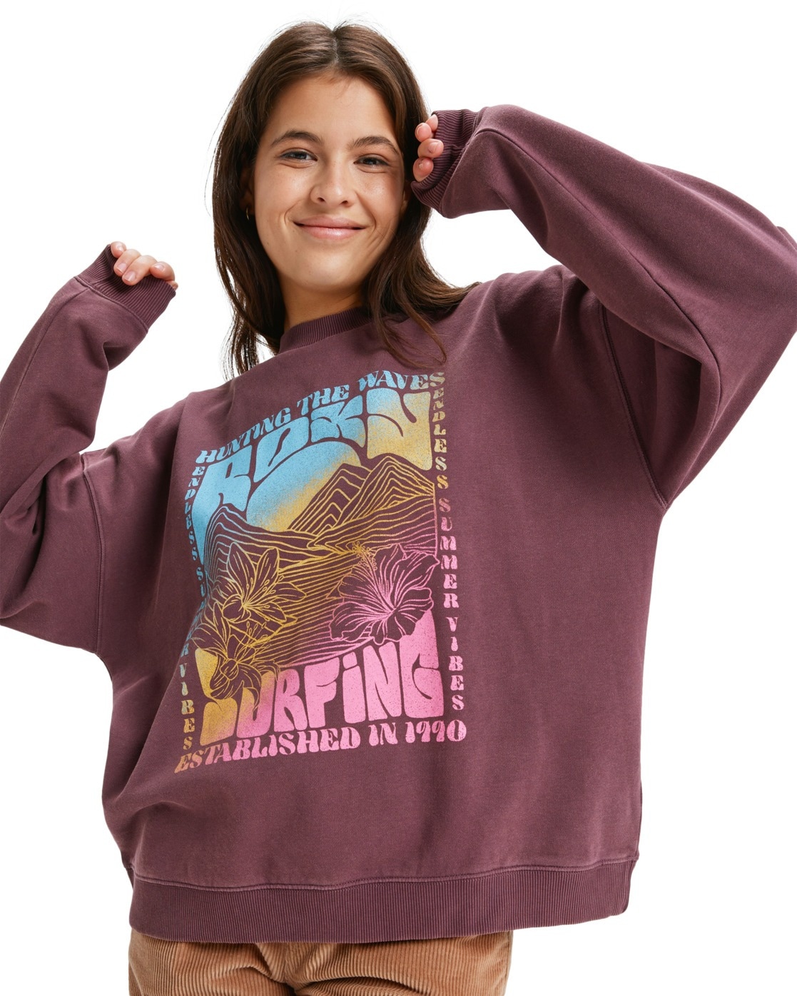 Roxy Fleecepullover "Lineup Oversized" günstig online kaufen