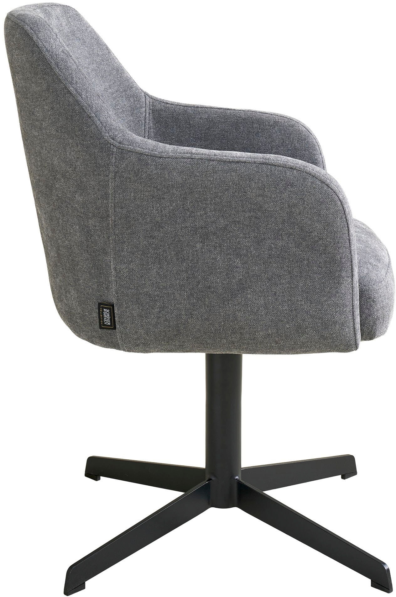 SCHÖNER WOHNEN-Kollektion Esszimmerstuhl »MARLOY, 360° drehbar mit Rückholfunktion« () 1 Stk.mit Taschenfederkern, Bezug Webstoff, Untergestell pulverbeschichtet