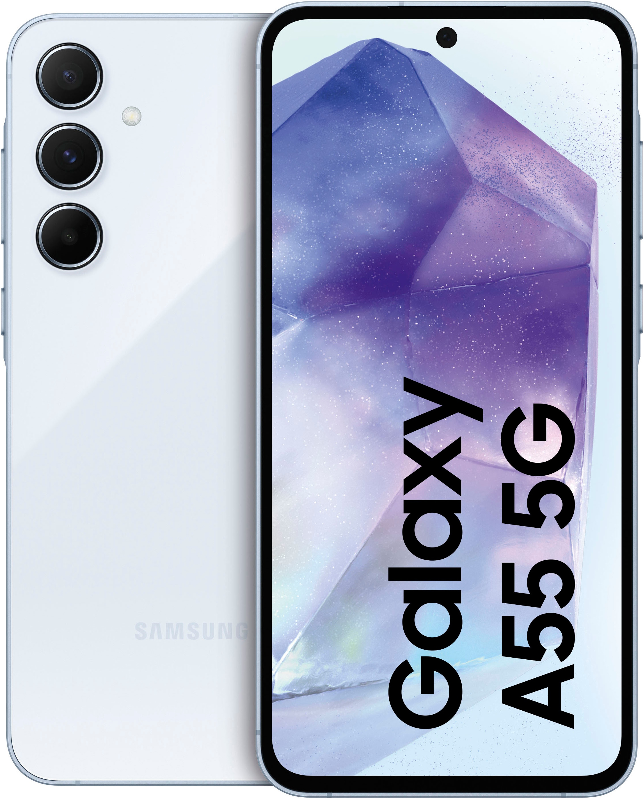 Samsung Smartphone »Galaxy A55 5G 256GB«, Eisblau, 16,83 cm/6,6 Zoll, 256 GB Speicherplatz, 50 MP Kamera