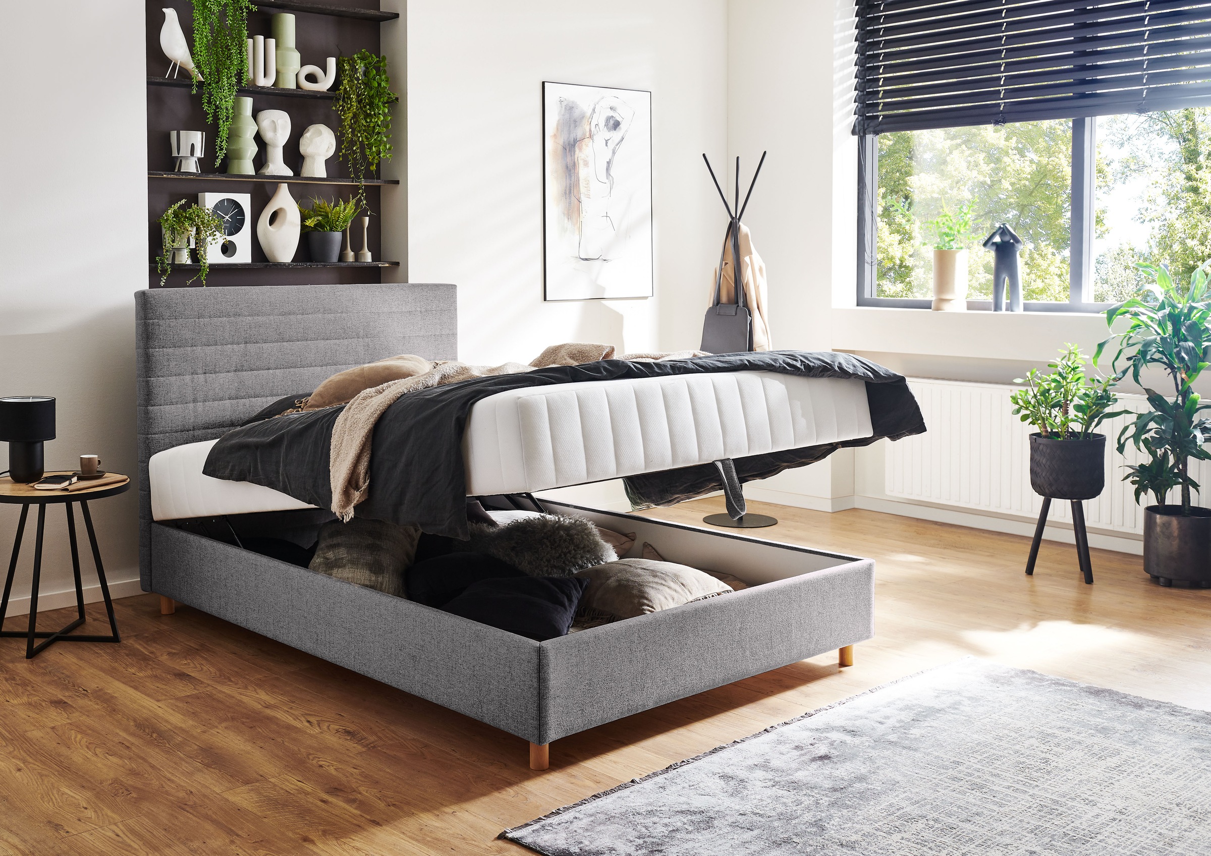 ATLANTIC home collection Stauraumbett »Josie«, mit Taschen-Federkernmatratze und Bettkasten