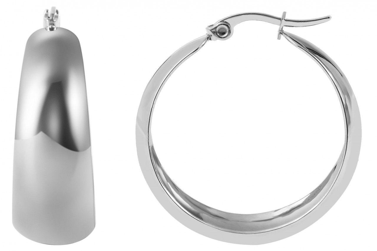 Paar Creolen ADELIA´S "Damen Creolen aus poliertem Edelstahl Ø 31 mm", silber, Ohrringe, Damen, Damen, Edelstahl