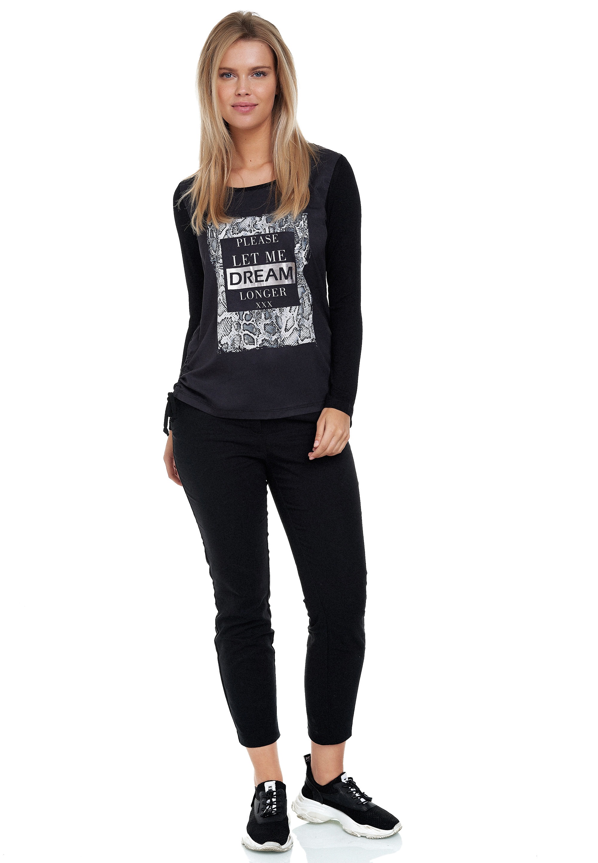 Decay Langarmshirt, mit trendigem Metallic-Effekt