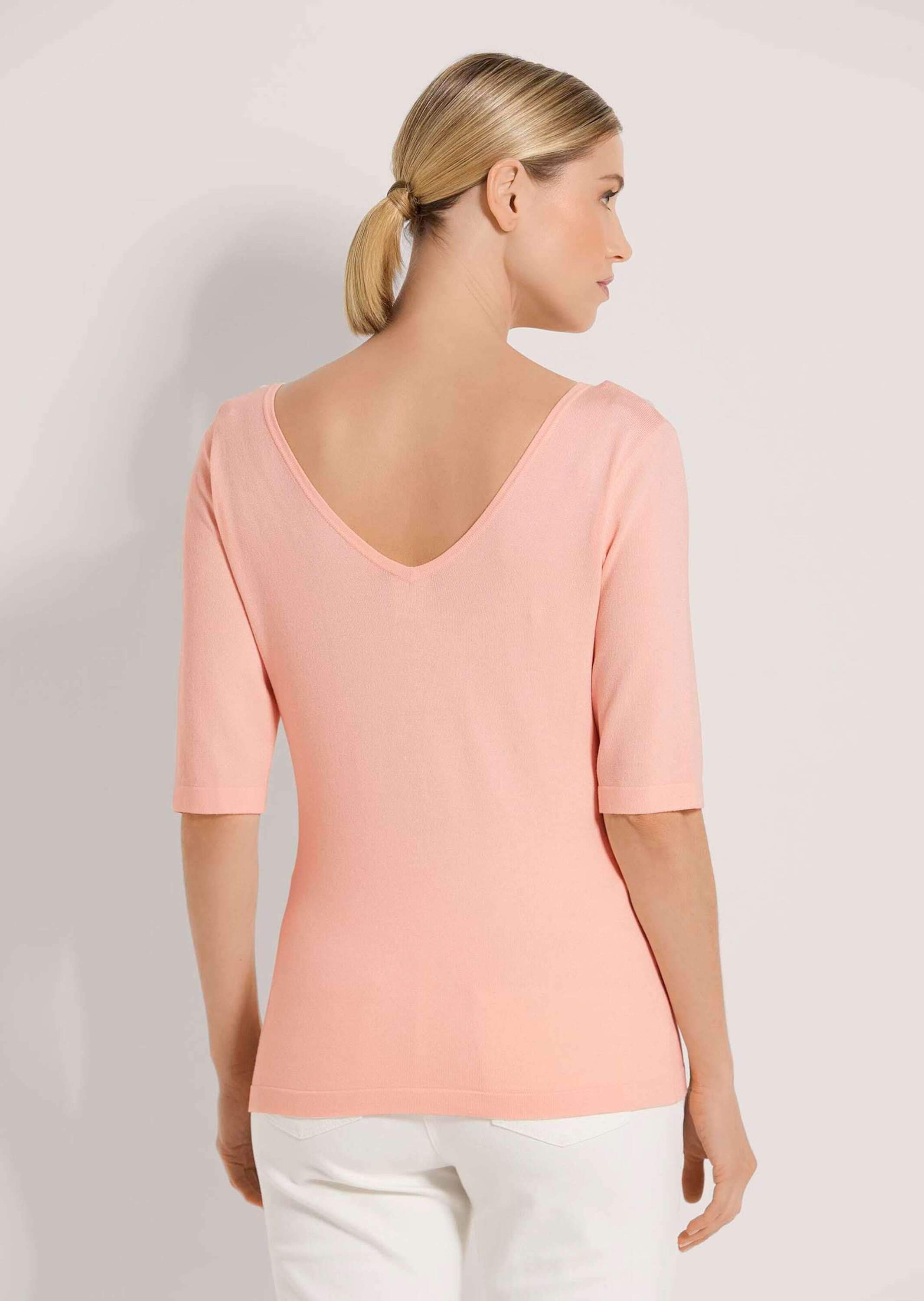 MADELEINE Longpullover »Pullover Halbarm-Pullover mit V-Ausschnitt«