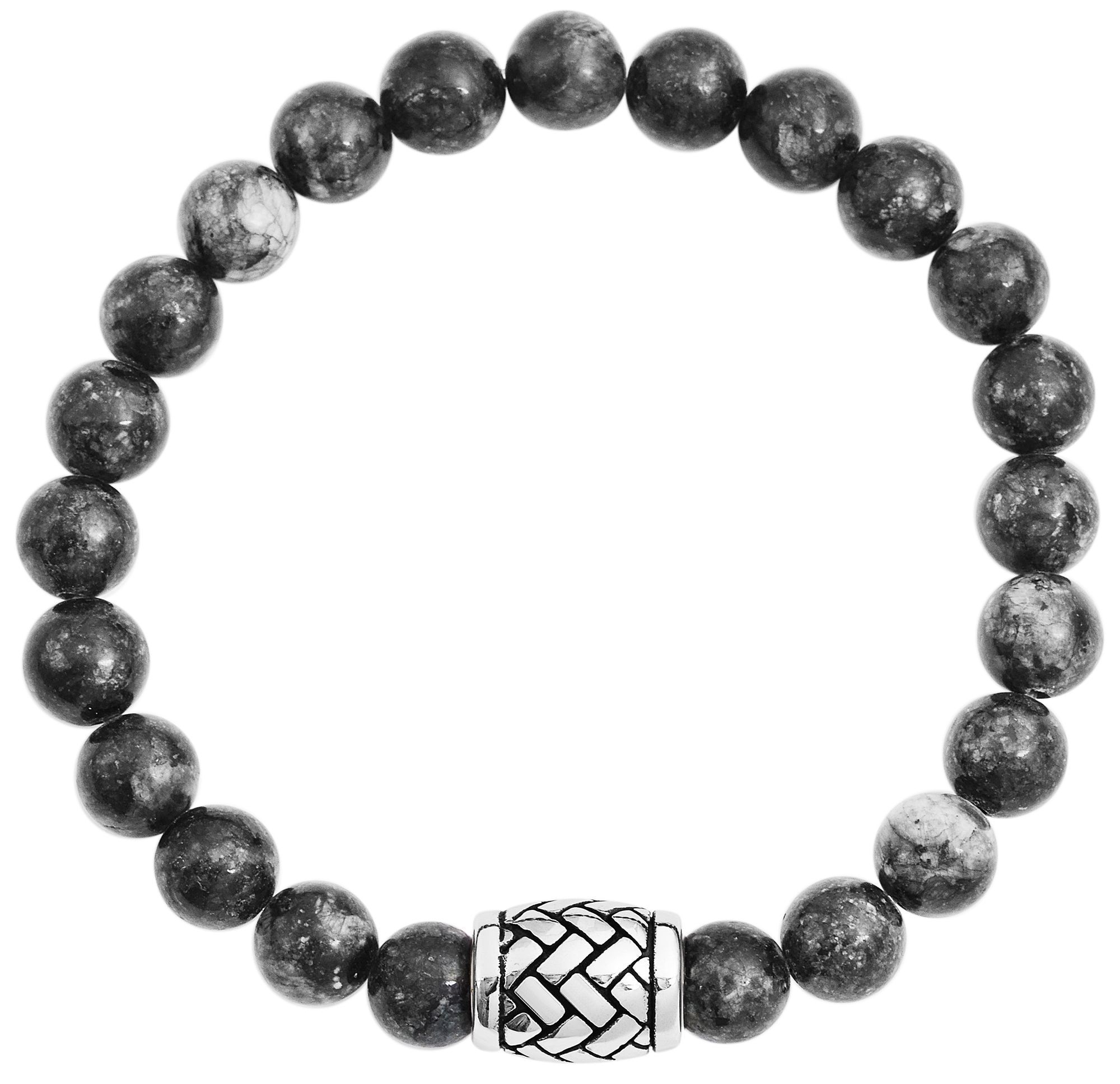 Adelia´s Gliederarmband »Unisex Armband – Kugelarmband aus Edelstahl mit Achat 21 cm« Ideal als Geschenk – dezent und elegant
