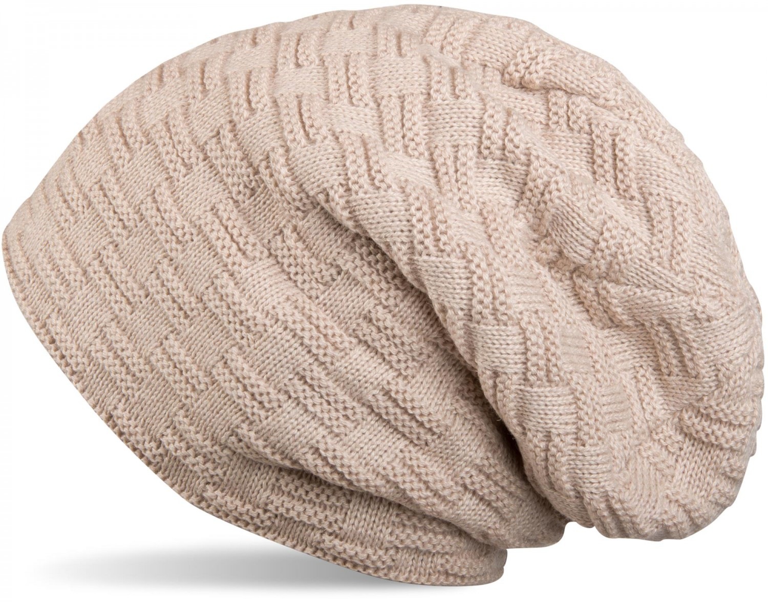 styleBREAKER Strickmütze "Feinstrick Beanie mit Flecht Muster und Teddyfleece" 1 Stk.