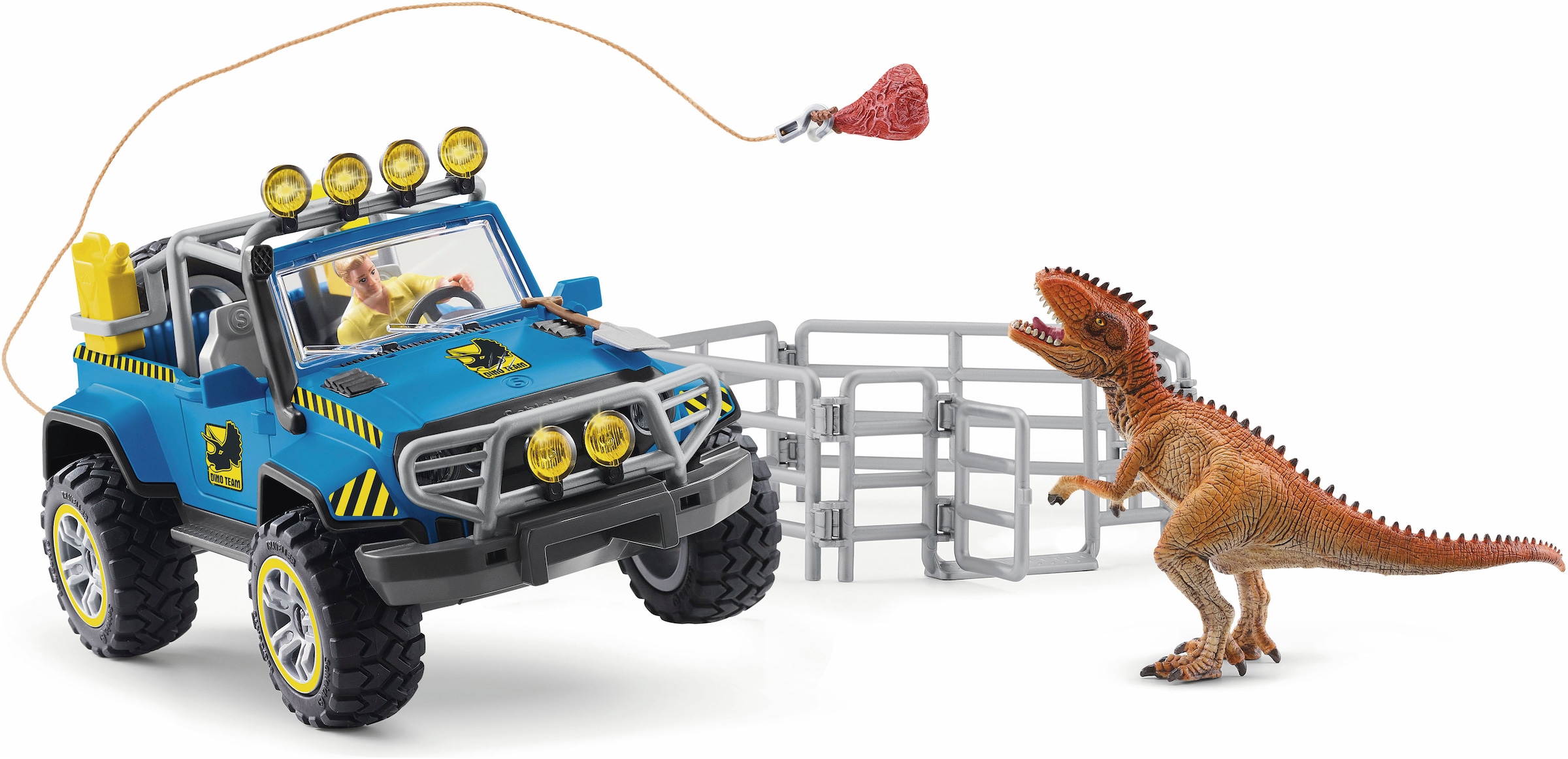 Schleich® Spielfigur »DINOSAURS, Geländewagen mit Dino-Außenposten (41464)«