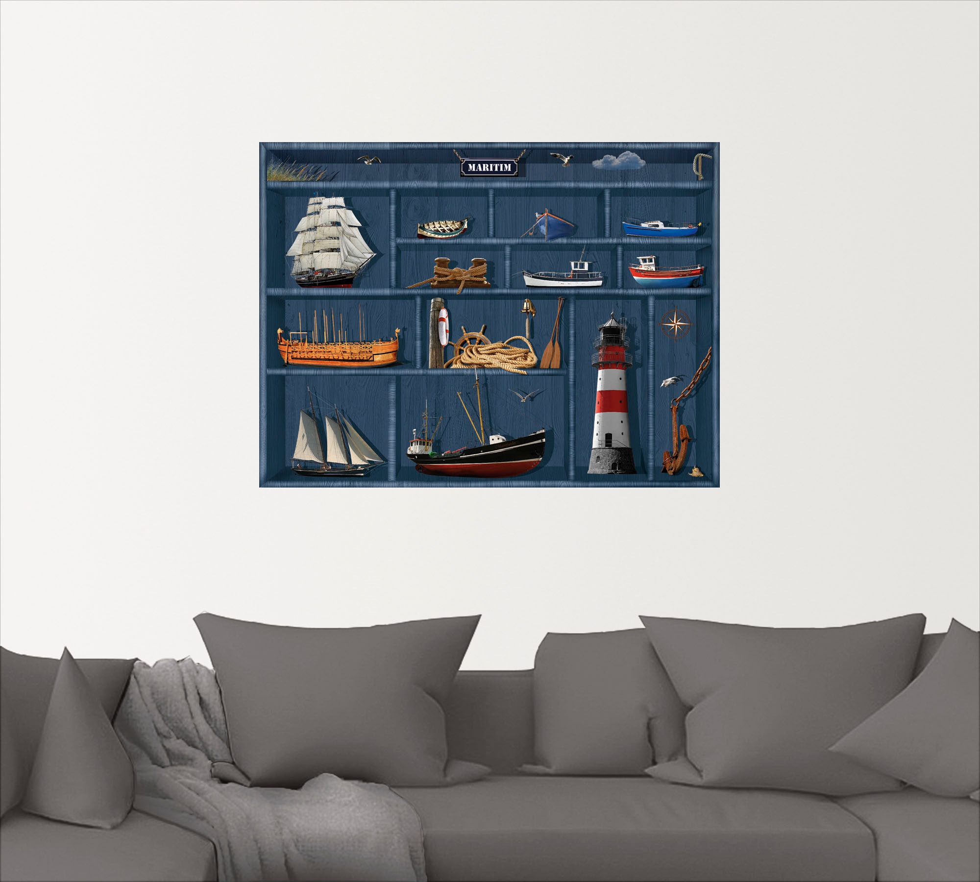 Artland Wandbild "Der maritime Setzkasten", Arrangements, (1 St.), als Lein günstig online kaufen