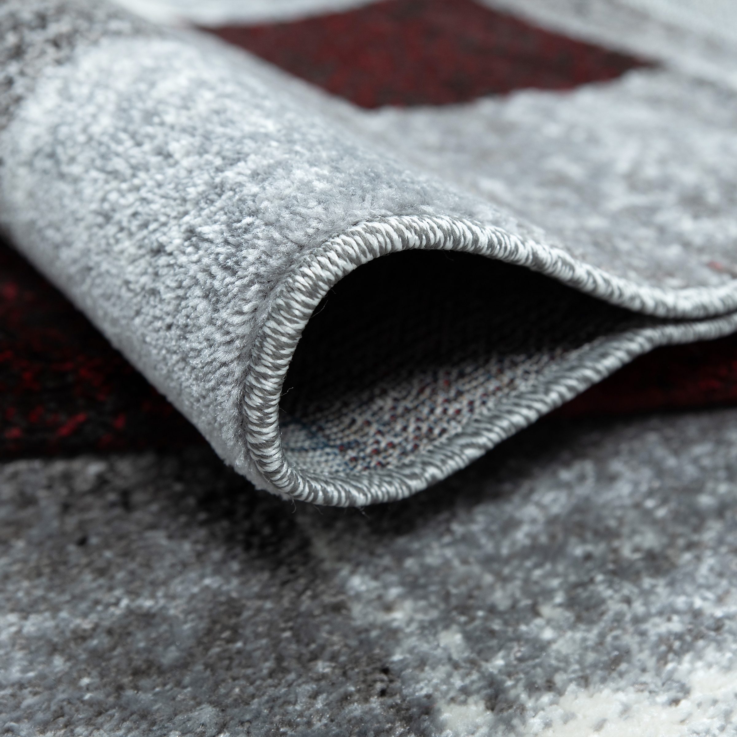 OTTO home Teppich »Corine« rechteckig 9 mm Höhe mit besonders weichem Flor, Kurzflor, modernes Karo-Design,