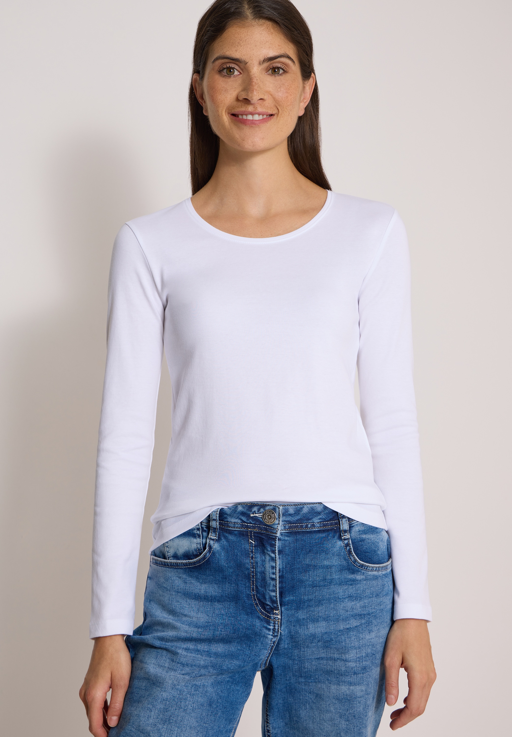 Cecil Langarmshirt aus reiner Baumwolle