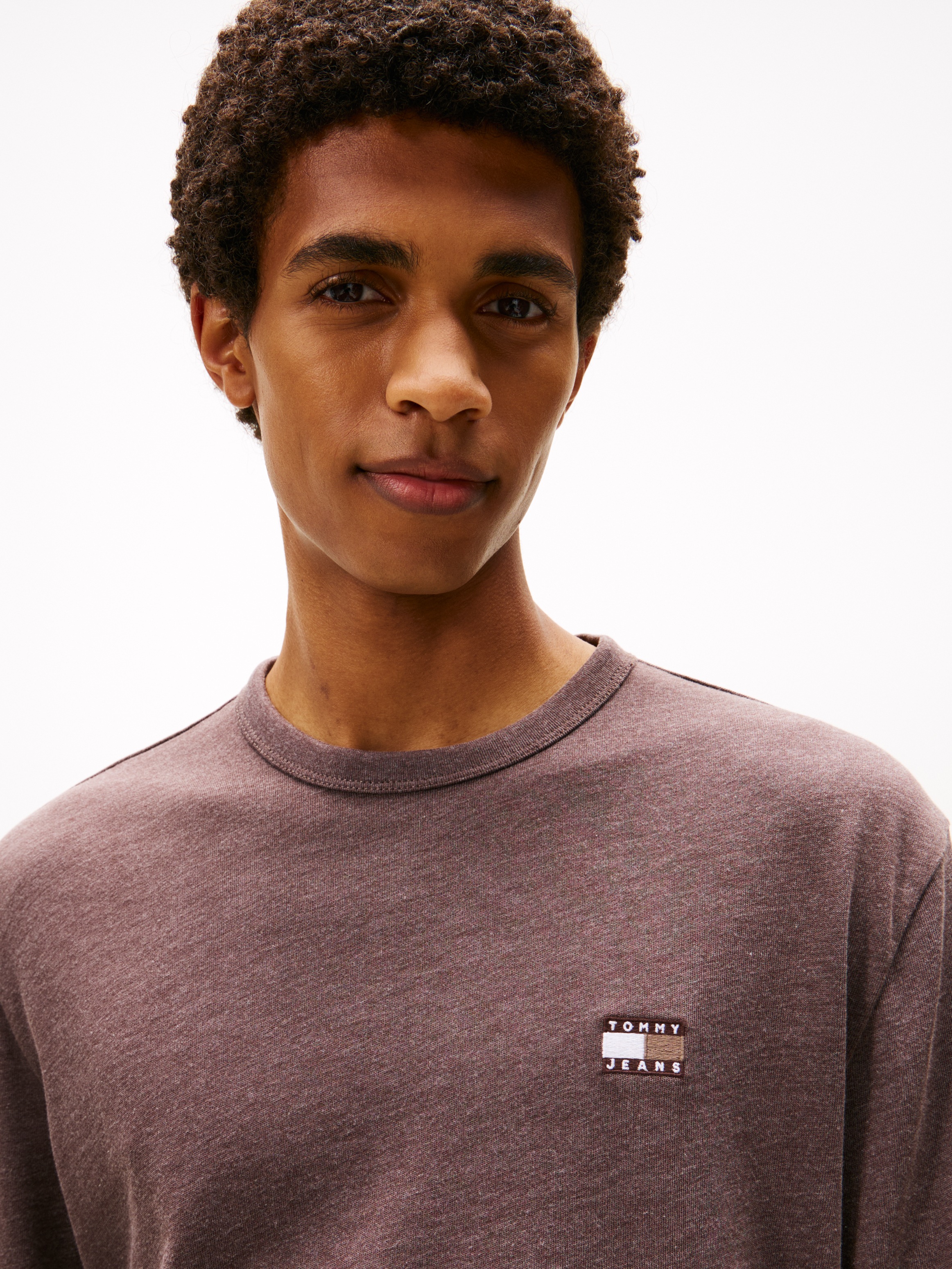 Tommy Jeans Langarmshirt "TJM REG BADGE" Jersey, Rundhals, meliert, regular günstig online kaufen