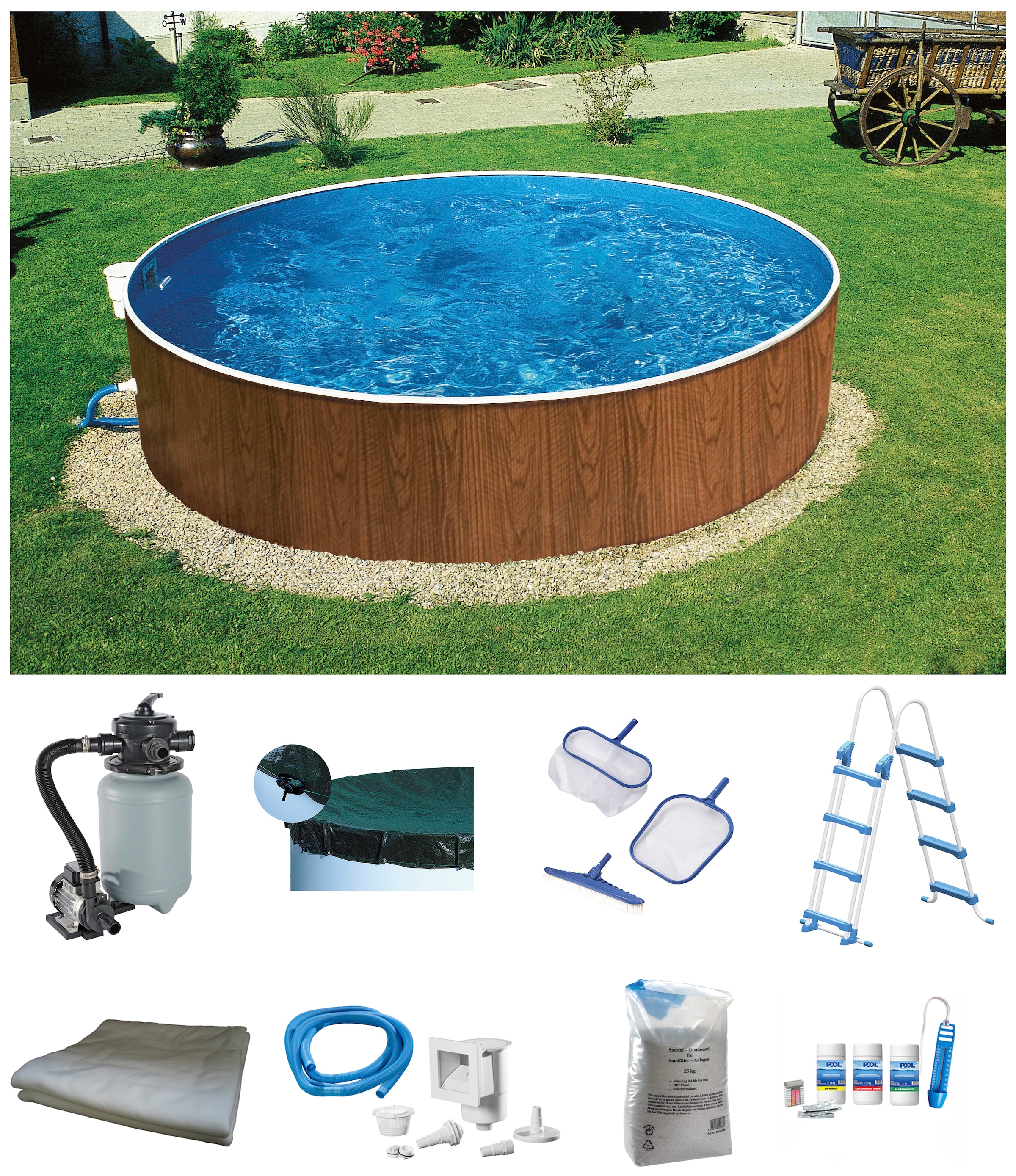 my POOL BWT Rundpool "MAONI 4" Aufstellpool in Holzoptik in verschiedenen G günstig online kaufen