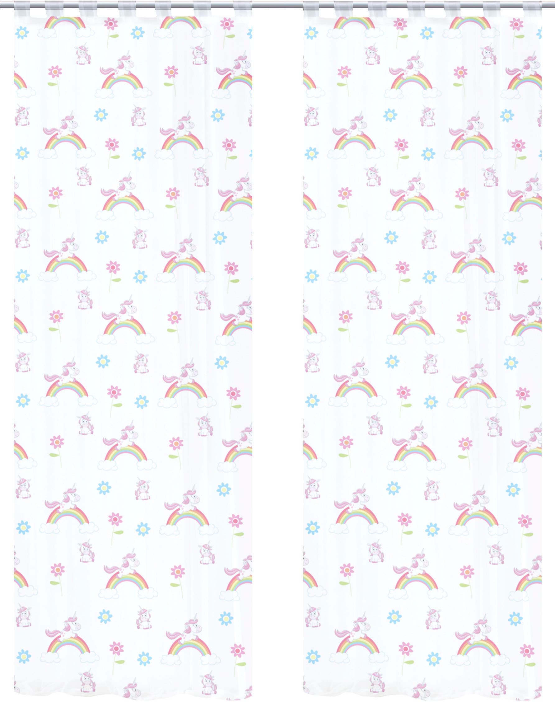 HOME WOHNIDEEN Vorhang "EINHORN" Schlaufen 2 Stk. tlg. 2er Pack Schlaufensc günstig online kaufen