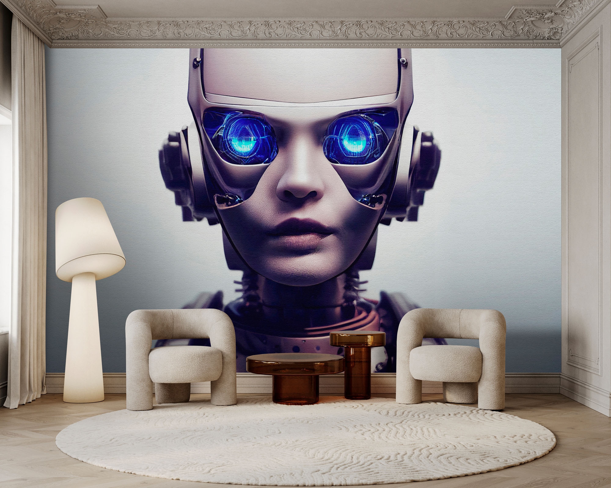 living walls Fototapete »Walls by Patel 5 Fototapete Futuristischer Roboter« 3D-Optik glatt Futuristischer Roboter auf 200 g/m² Premium-Vlies