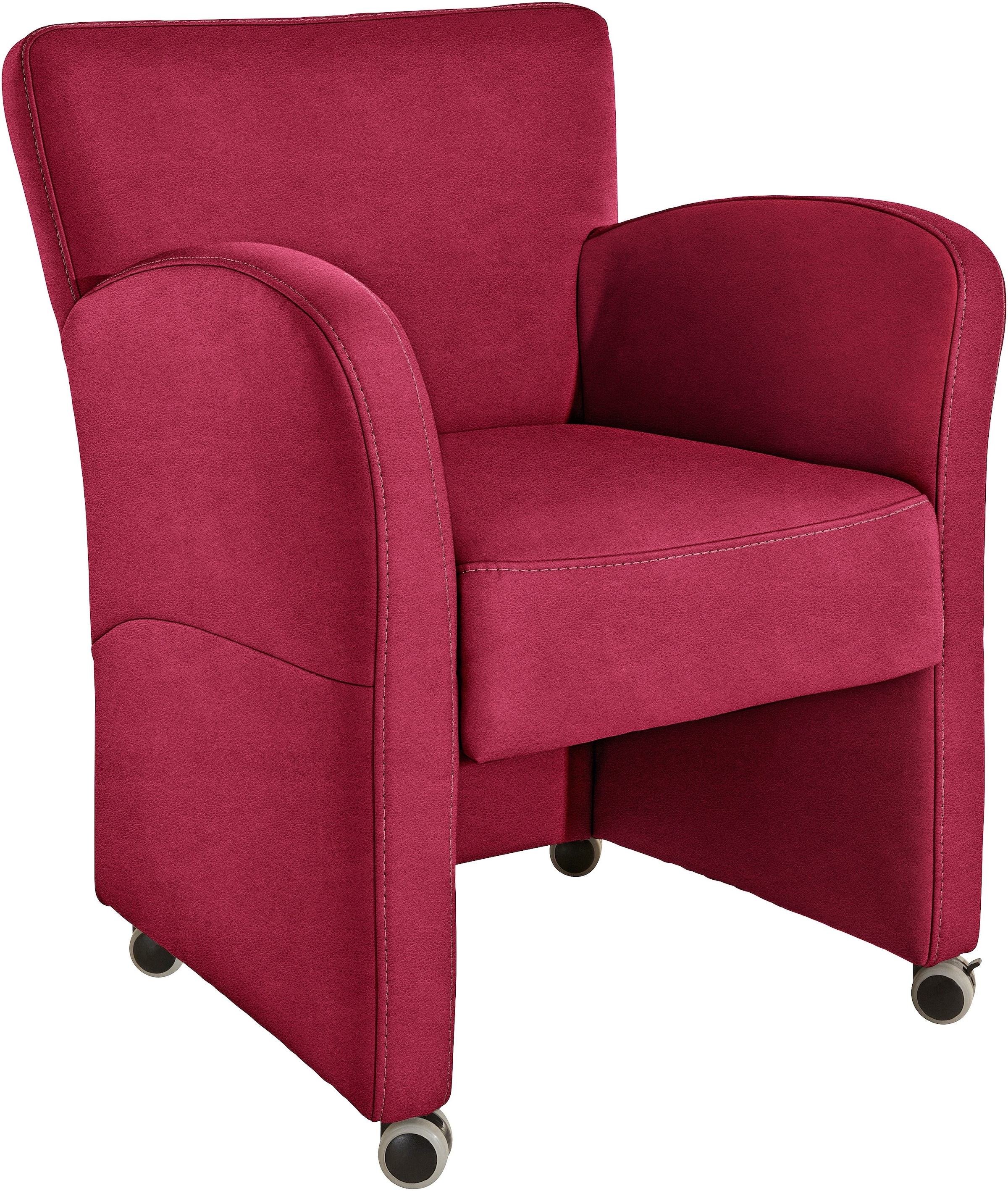 exxpo - sofa fashion Sessel "Cortado, Loungesessel auf Rollen, schmale Arml günstig online kaufen