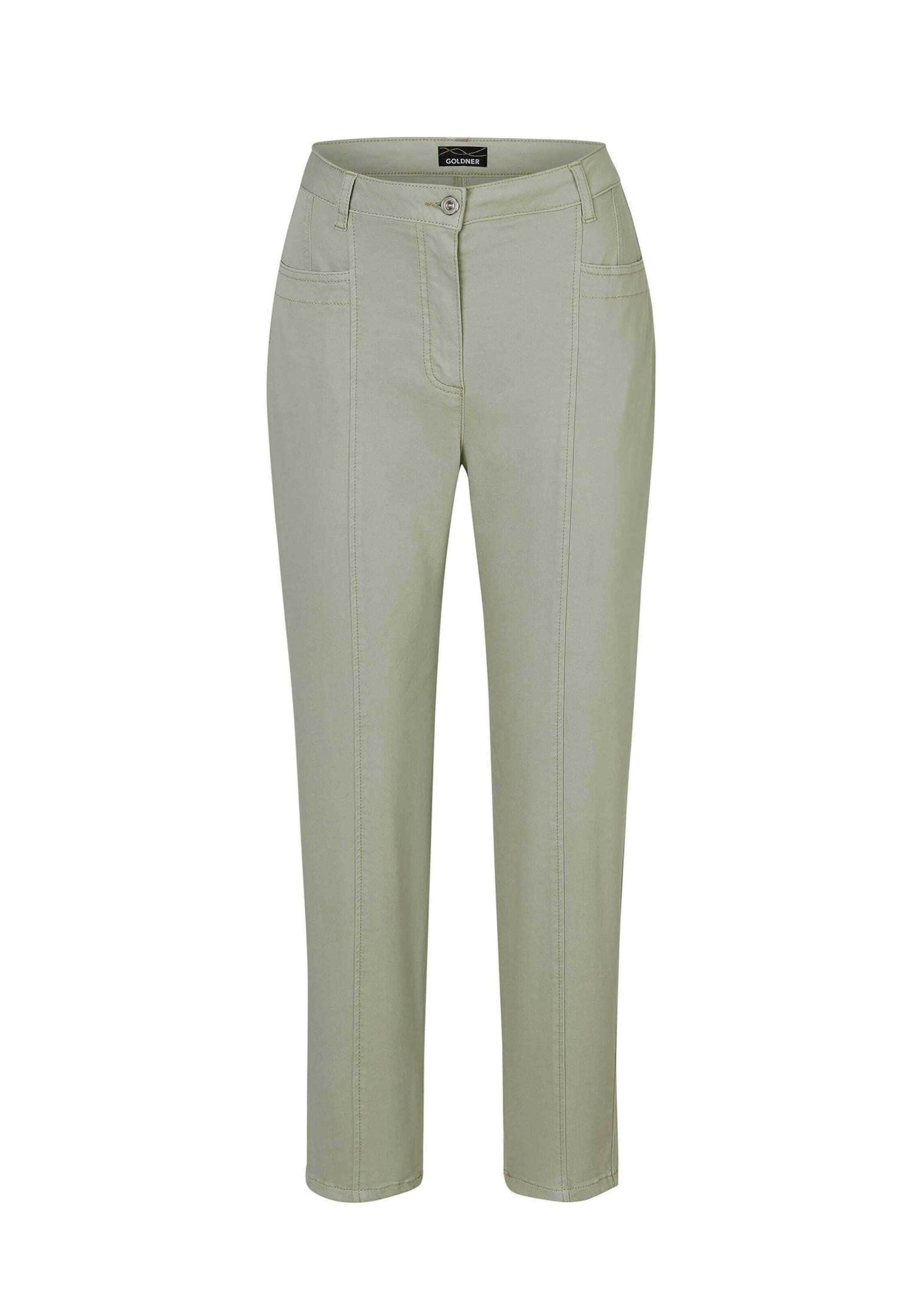 GOLDNER Stoffhose "Moderne Jeanshose mit Formbund" streckende Teilungsnähte
