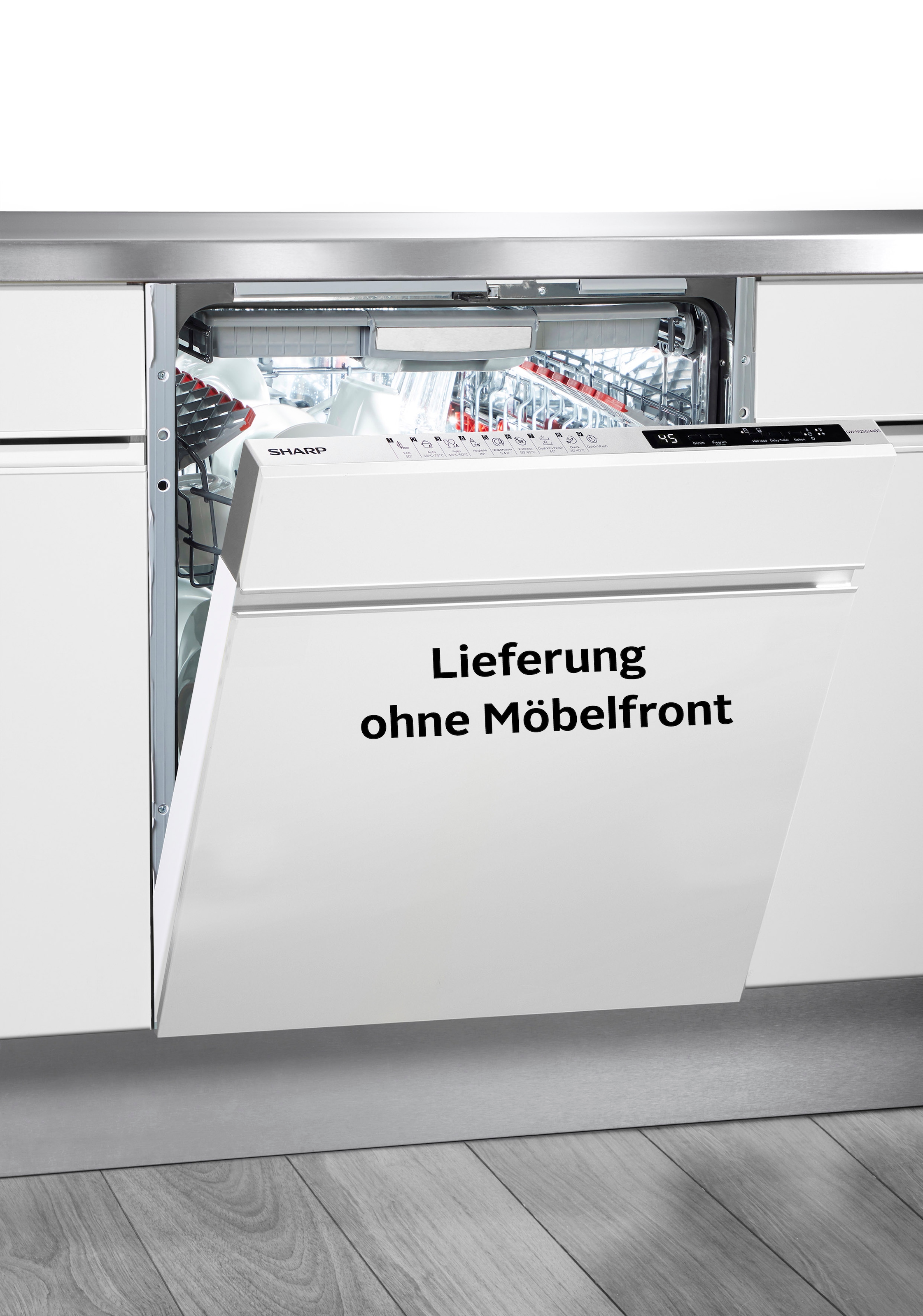 Sharp vollintegrierbarer Geschirrspüler »QW-NI25GI44BS-DE«, 14 Maßgedecke