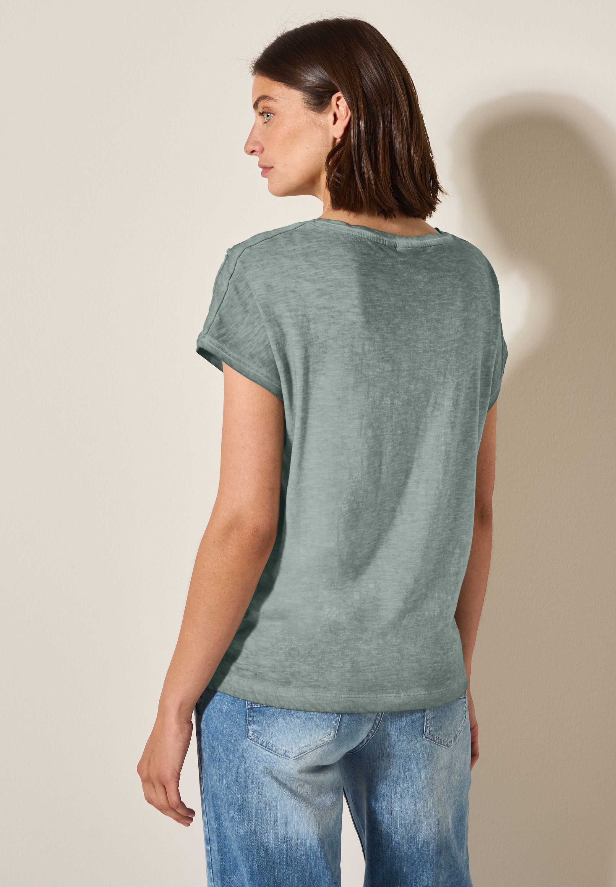 Cecil T-Shirt, mit Knopfdetail günstig online kaufen