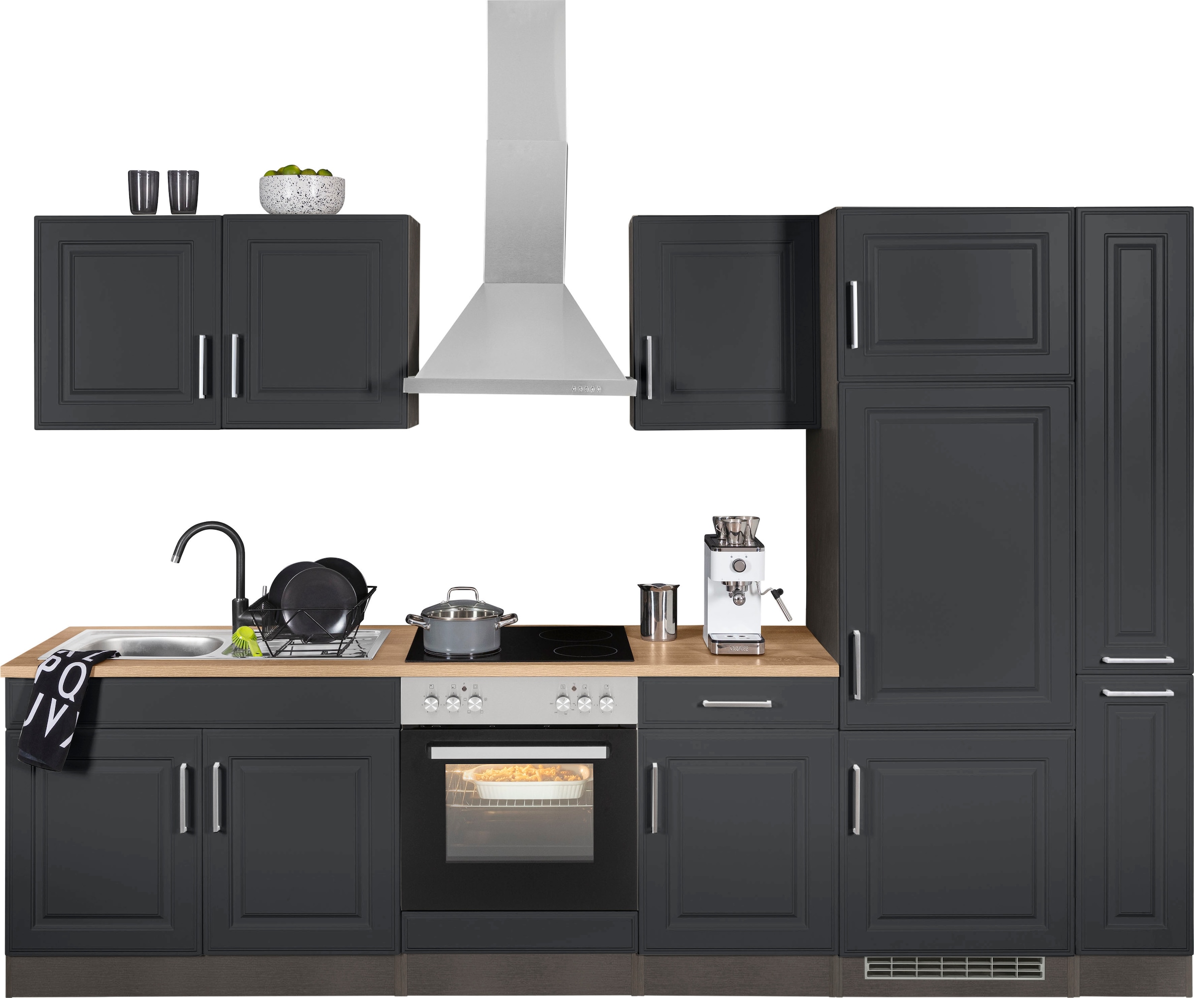 HELD MÖBEL Küchenzeile "Stockholm", Breite 300 cm, mit hochwertigen MDF Fro günstig online kaufen