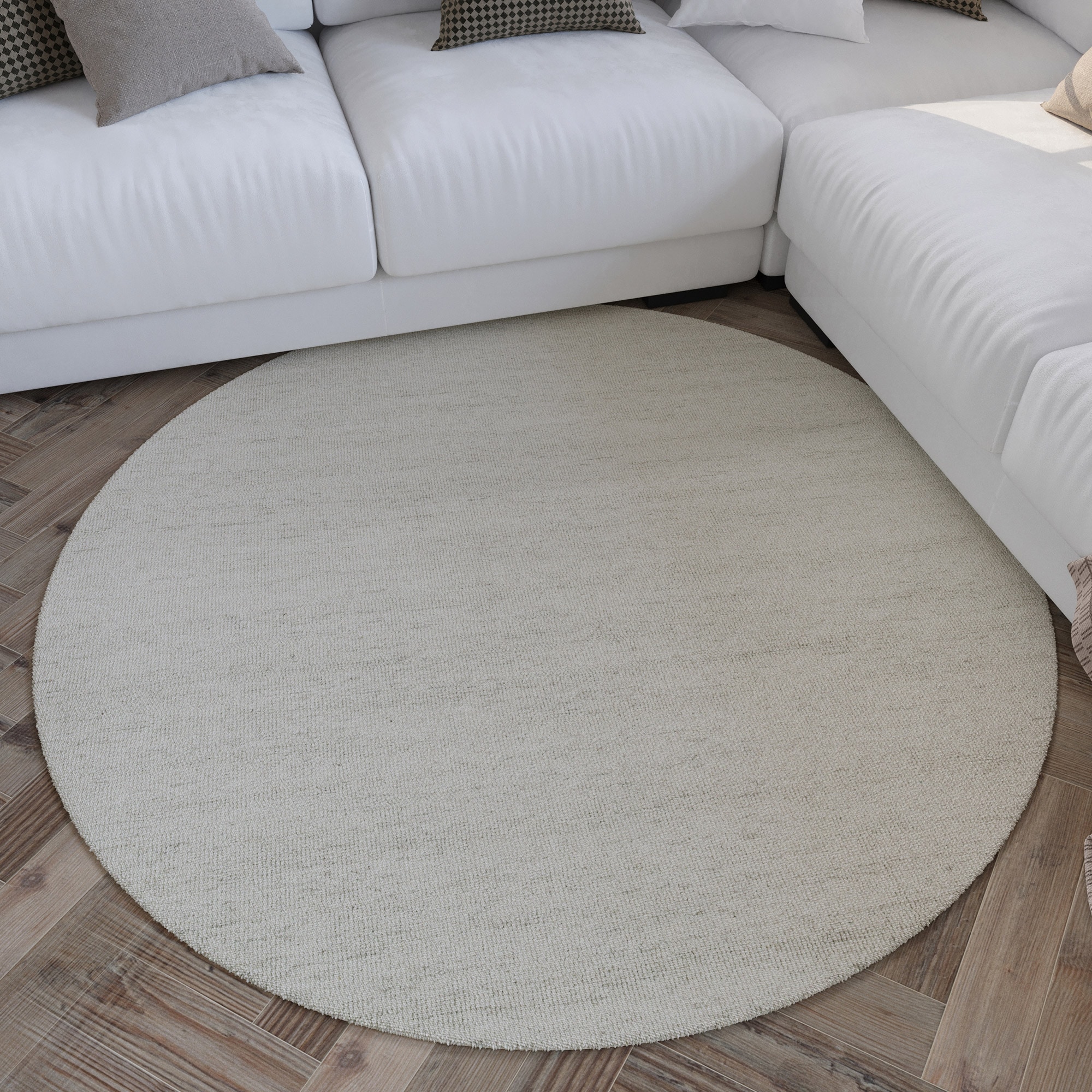 Wecon home Wollteppich "Hamptons SIXTEEN" rund 10 mm Höhe Schurwolle, Kurzflor, Wohnzimmer, Schlafzimmer, elegant, meliert