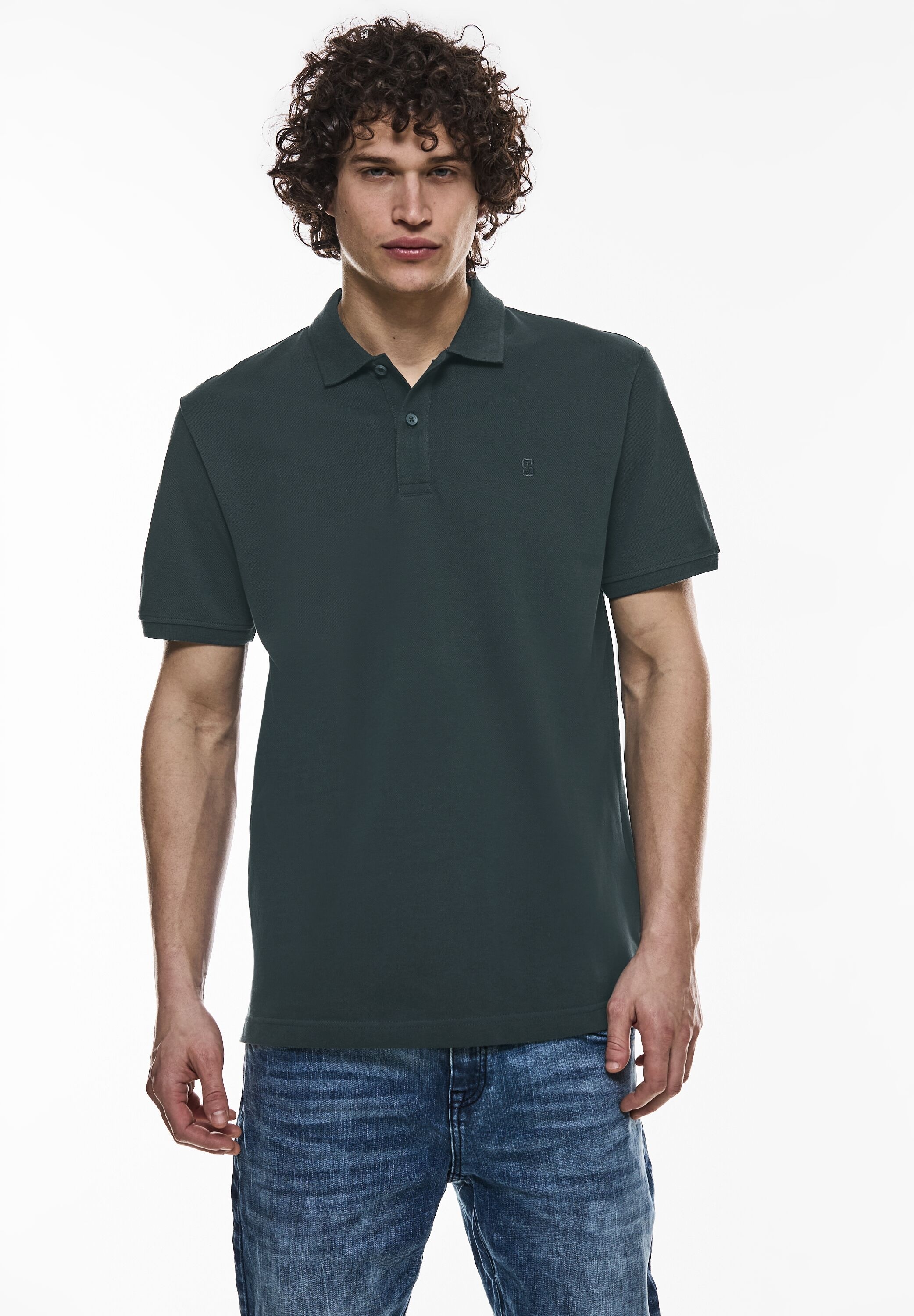 STREET ONE MEN Poloshirt, in Unifarbe