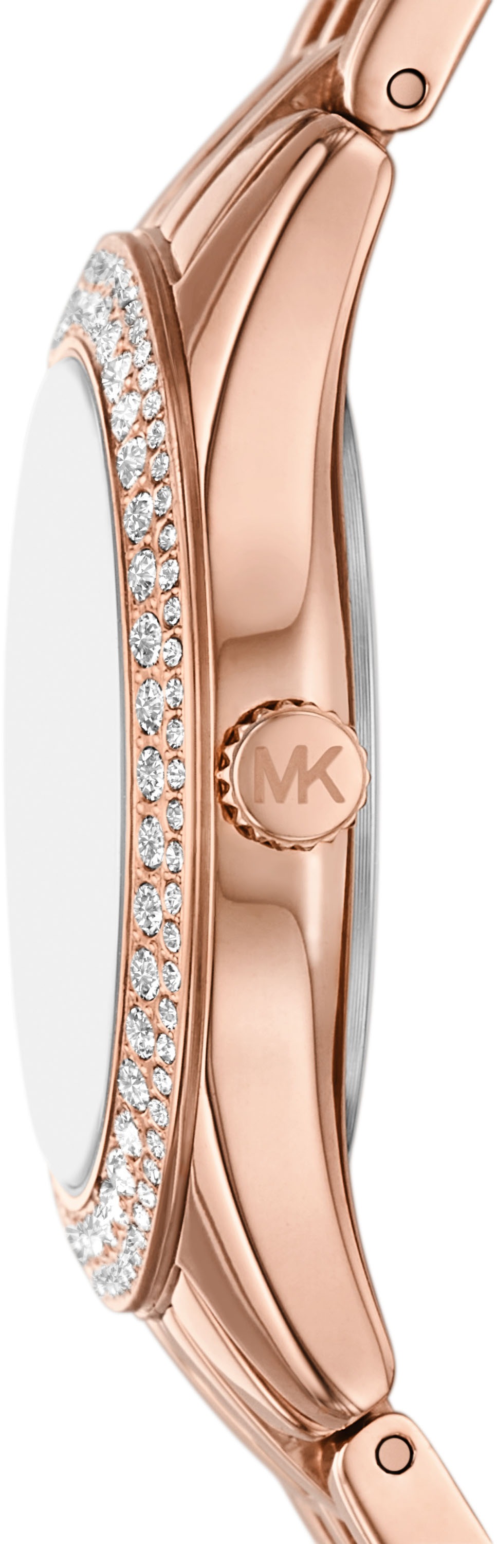 MICHAEL KORS Quarzuhr »MINI HARLOWE«, Armbanduhr, Damenuhr, Edelstahlarmband, analog