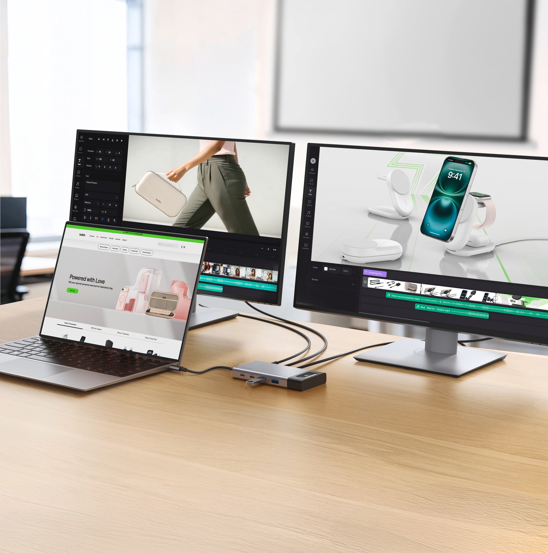 Belkin Laptop-Dockingstation »Connect 8-in-1 USB-C-Hub für zwei Bildschirme«