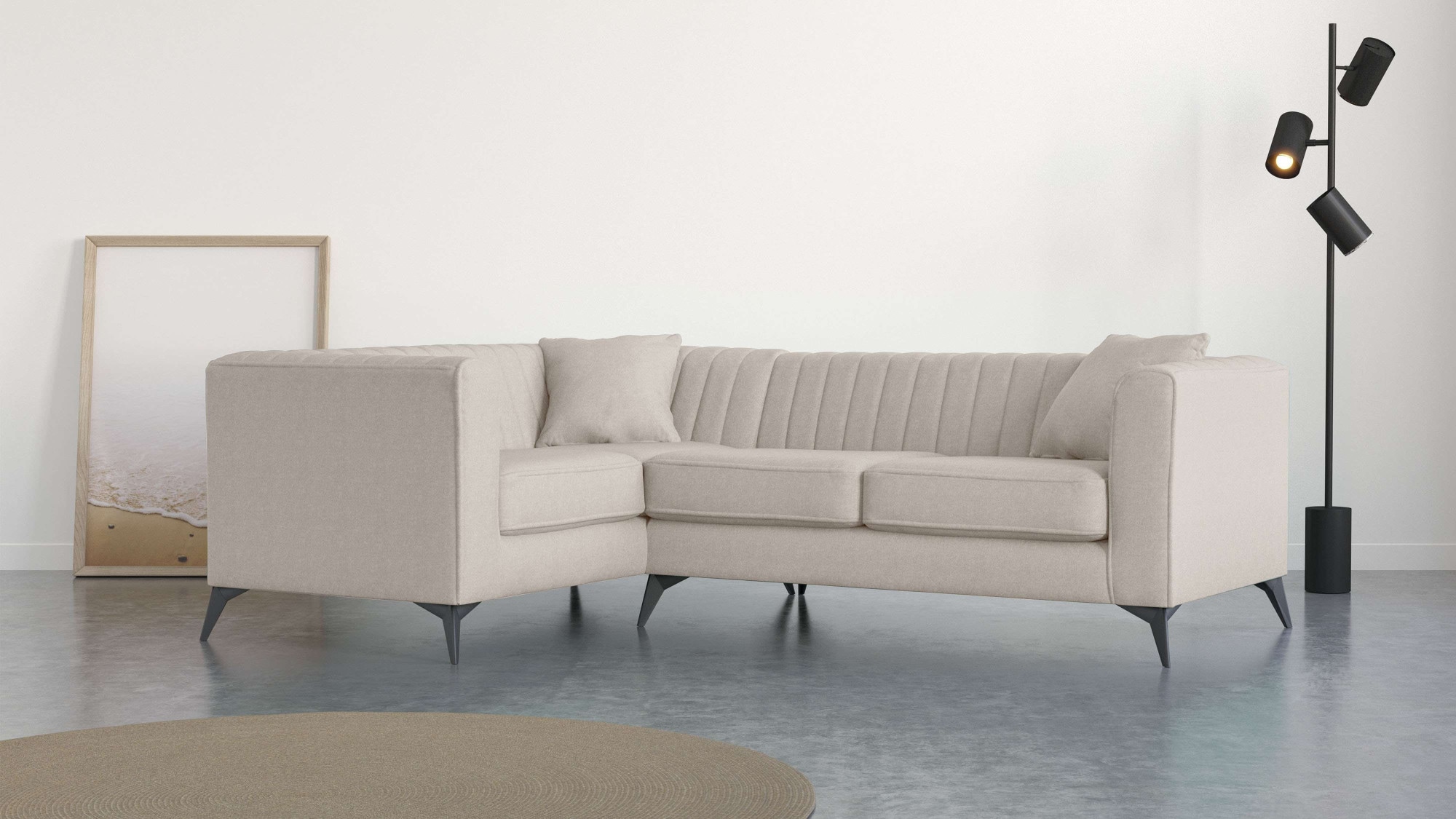 Places of Style Ecksofa "MATTHEW L-Form ideal für kleine Räume, Maße B/T/H: günstig online kaufen